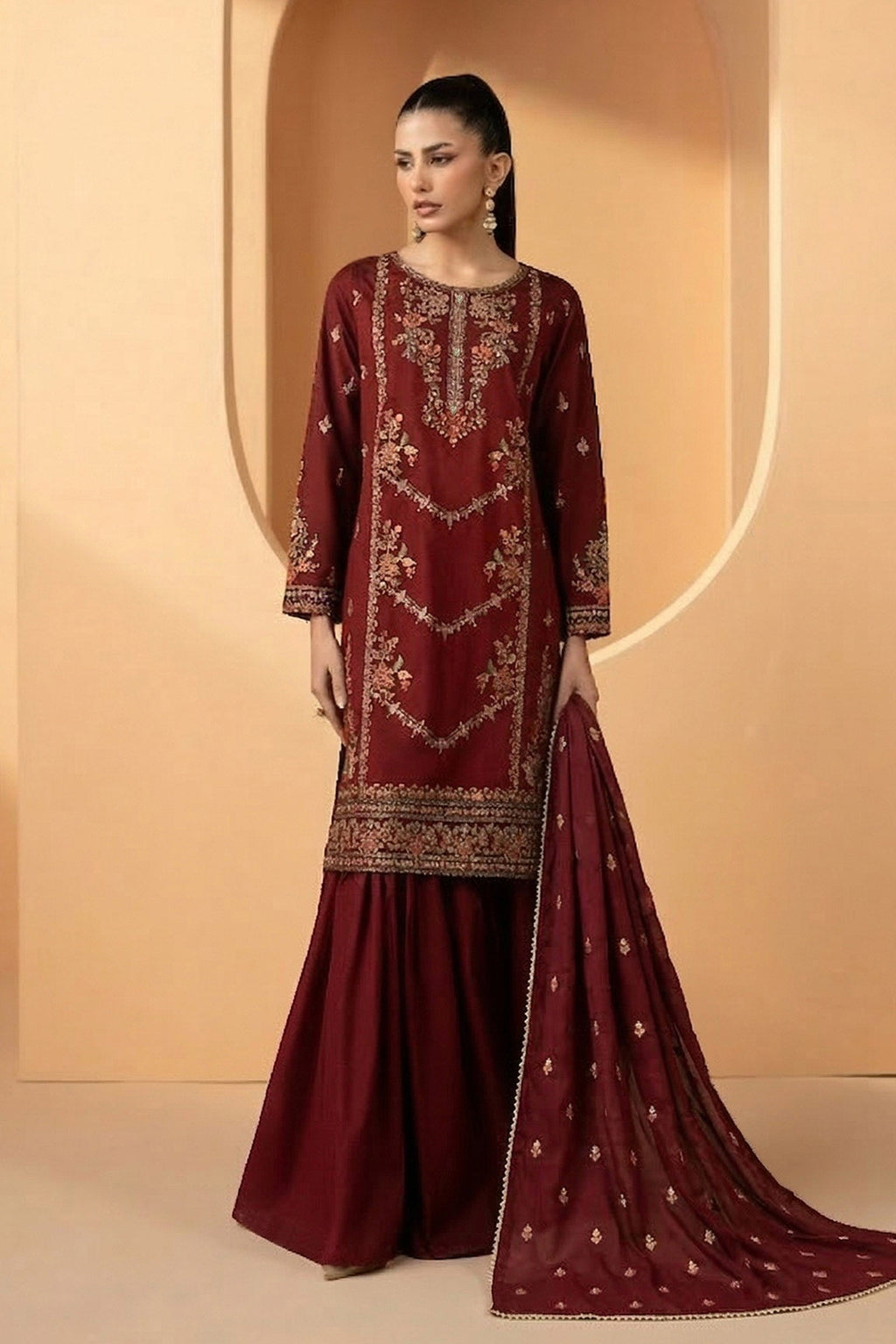 Maria B | Eid Collection 26 | 3 Piece Embroidered Double Warp Silk Suit
