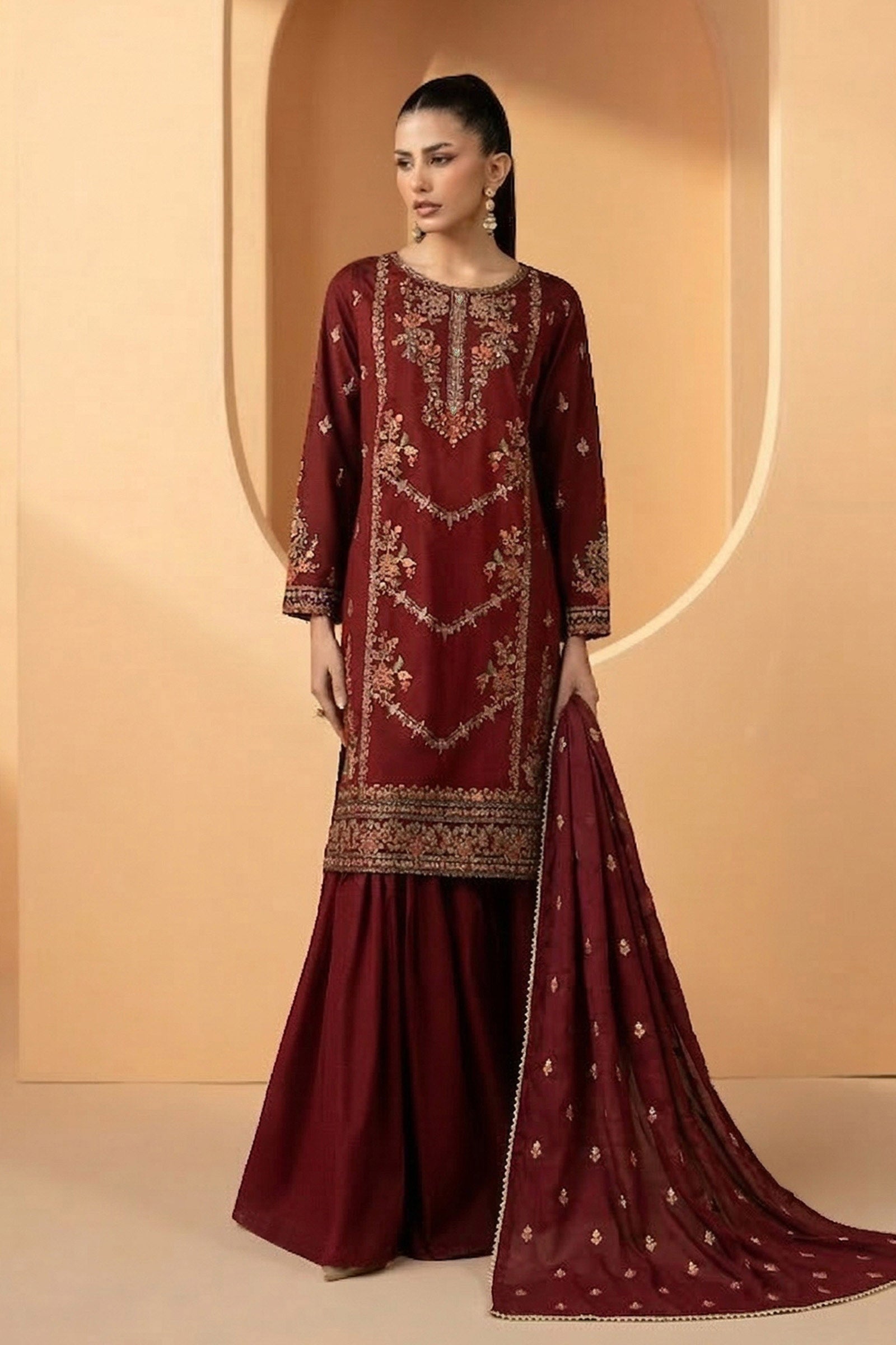 Maria B | Eid Collection 26 | 3 Piece Embroidered Double Warp Silk Suit
