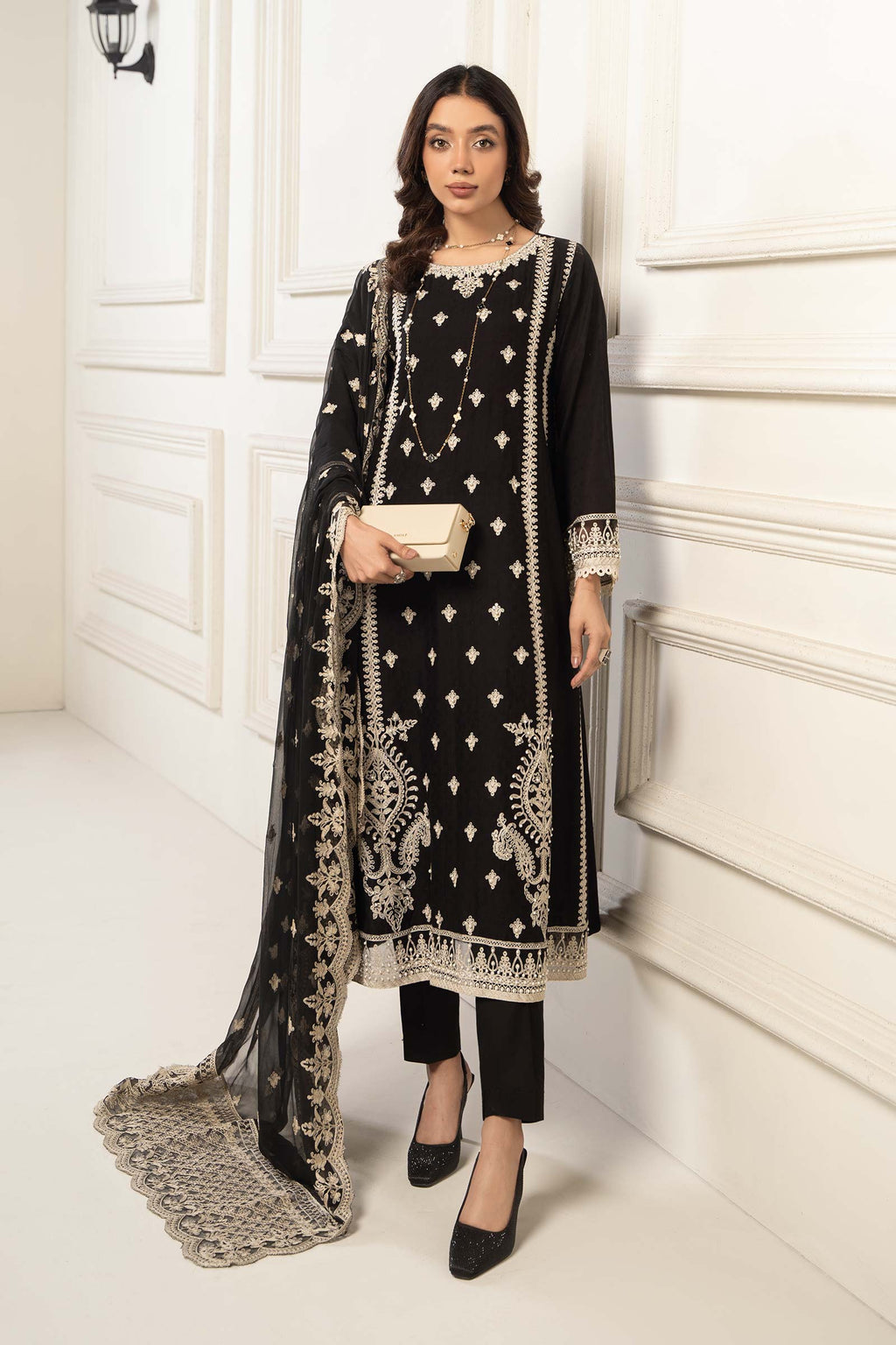 Maria B | Eid Collection 26 | 3 Piece Embroidered Self Jacquard Suit