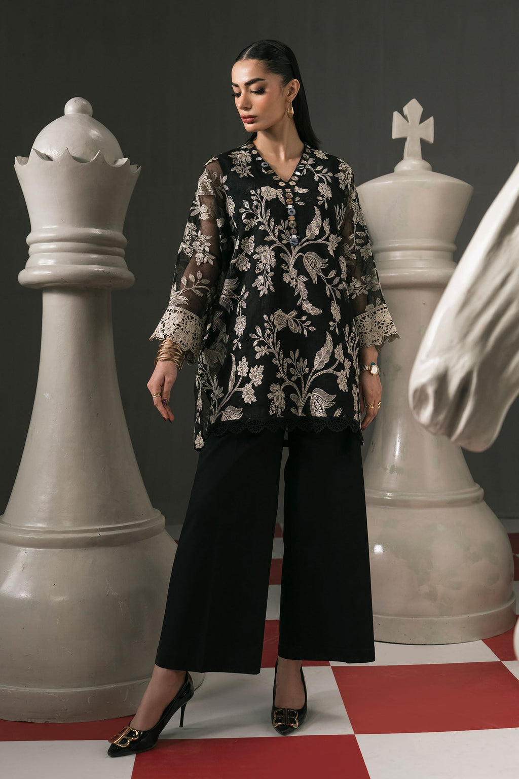 Maria B | Eid Collection 26 | 3 Piece Embroidered Cotton Net Suit
