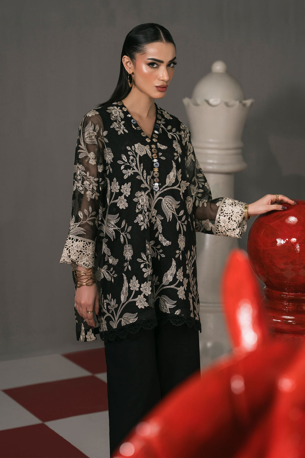 Maria B | Eid Collection 26 | 3 Piece Embroidered Cotton Net Suit