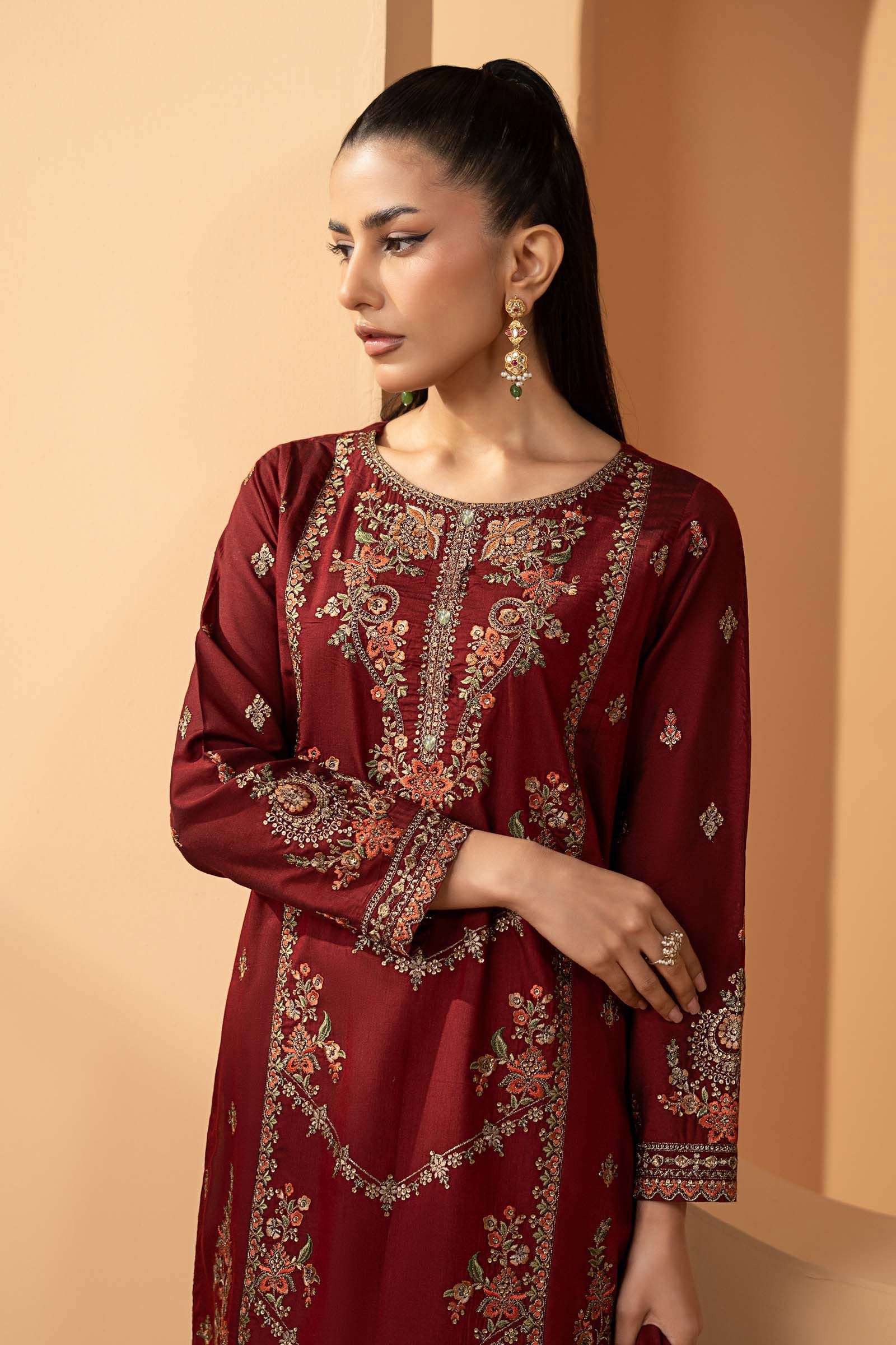Maria B | Eid Collection 26 | 3 Piece Embroidered Double Warp Silk Suit