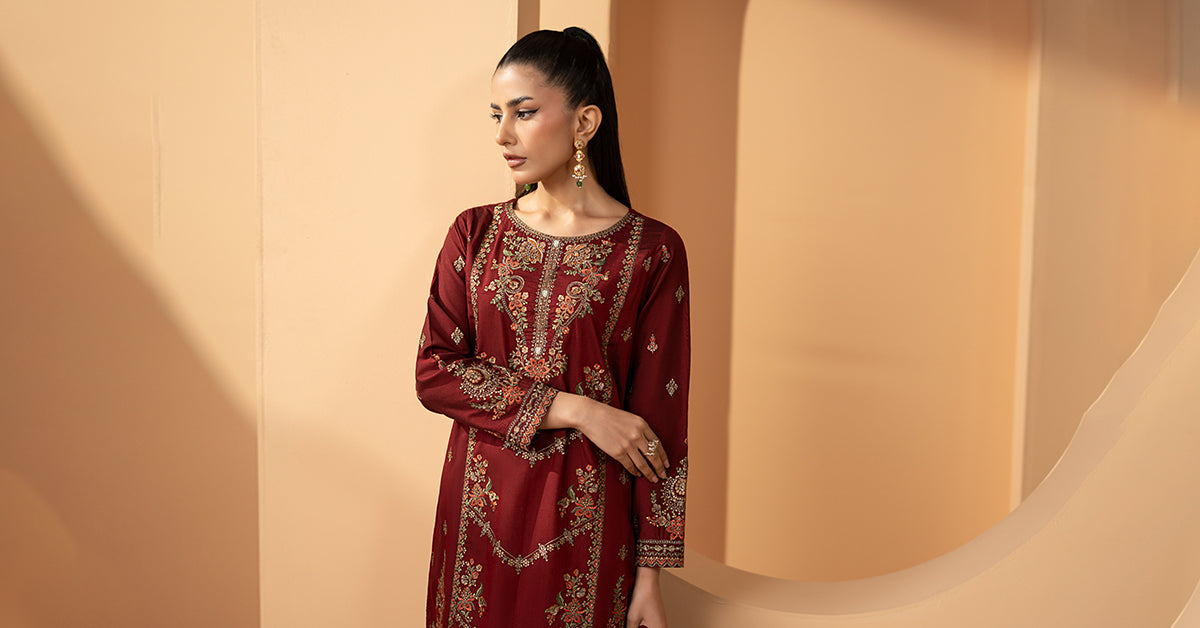 Maria B | Eid Collection 26 | 3 Piece Embroidered Double Warp Silk Suit