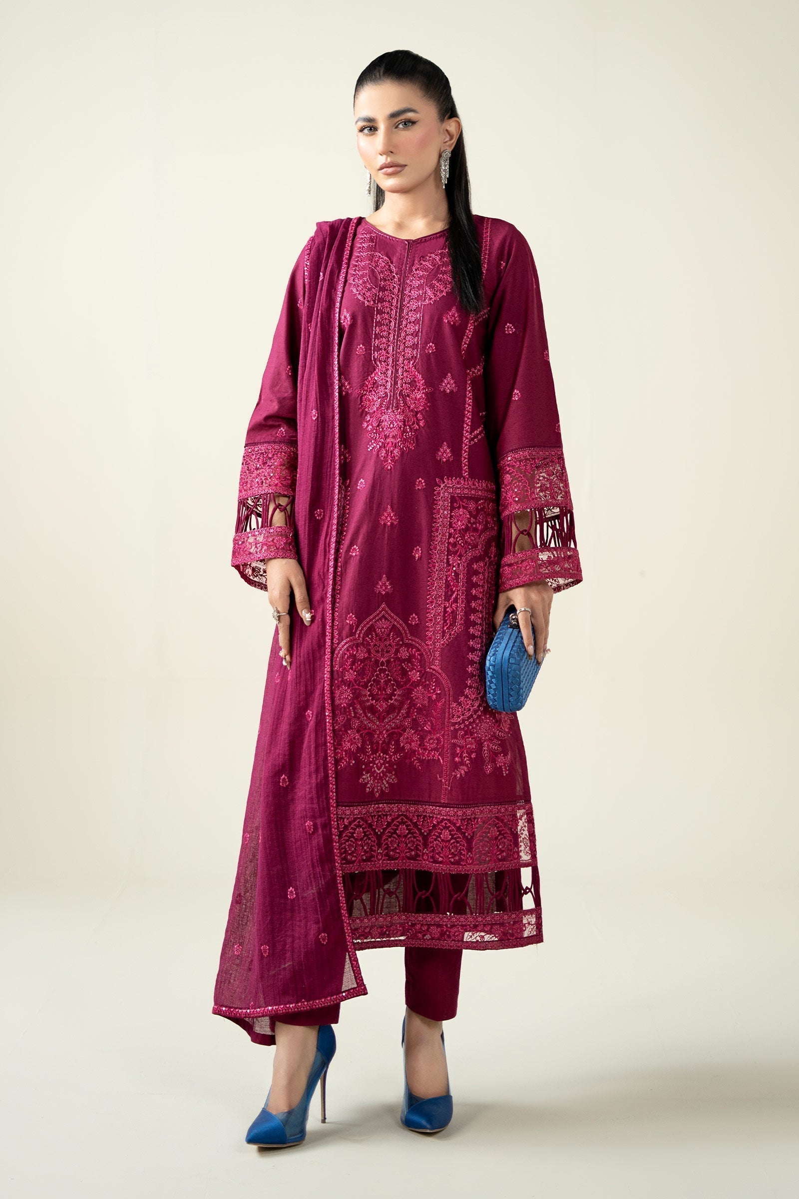 Maria B | Luxury Winter Pret 25 | DW-PF25-23-Magenta
