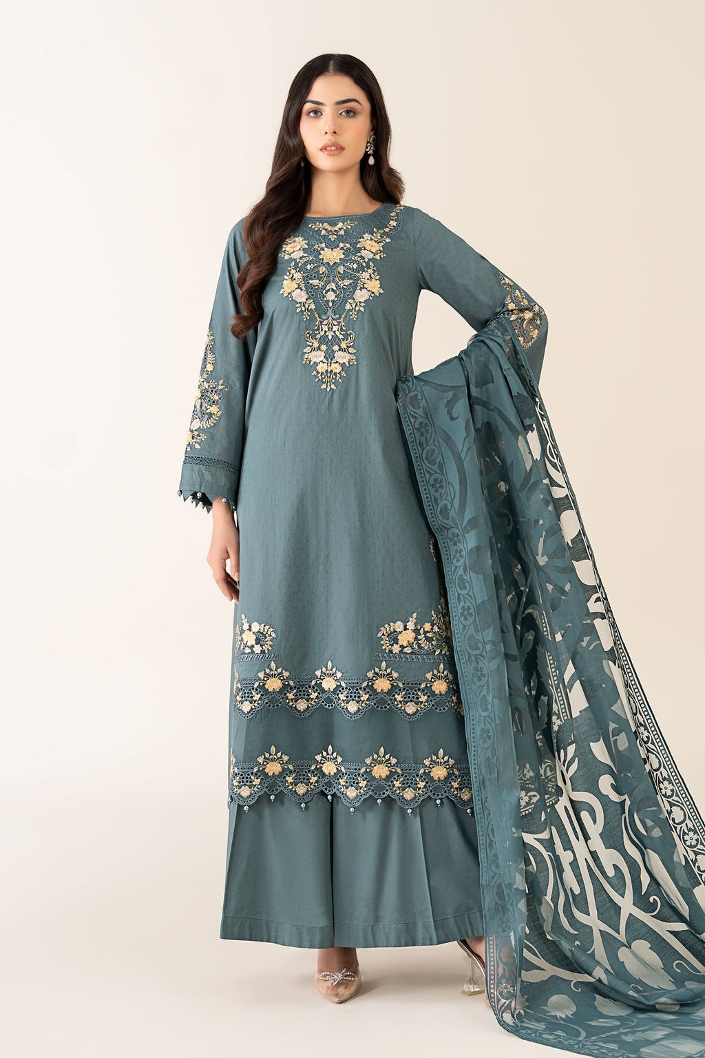 Maria B | Luxury Winter Pret 25 | DW-PF25-03-Tea