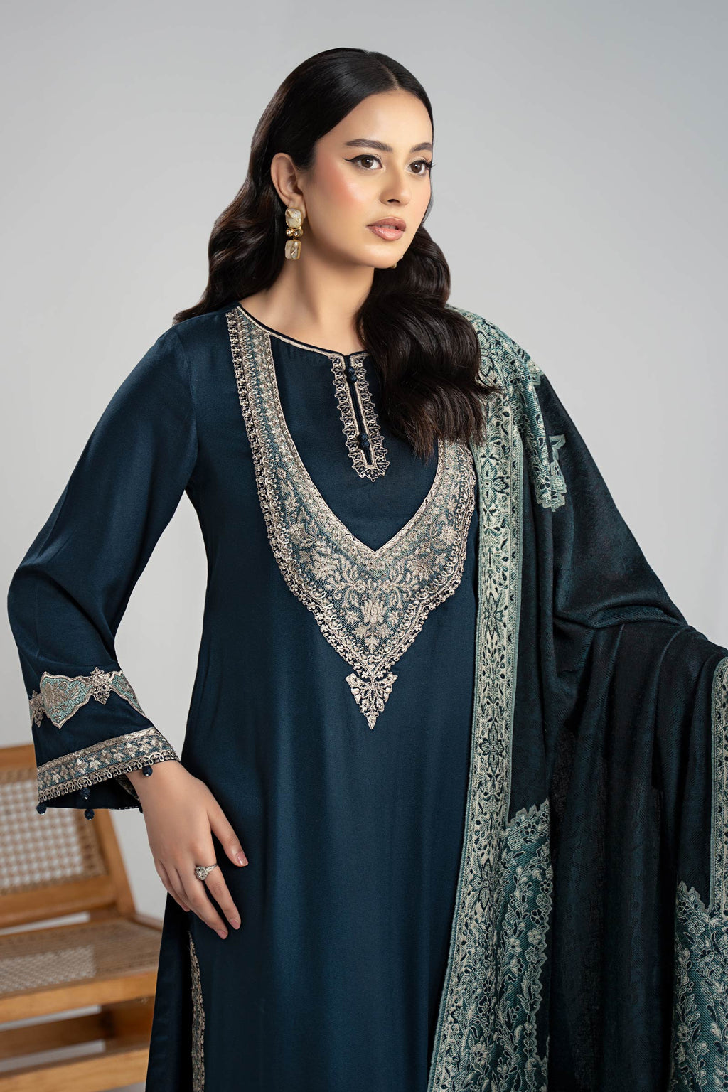 Maria B | Eid Collection 26 | 3 Piece Embroidered Marina Twill  Suit