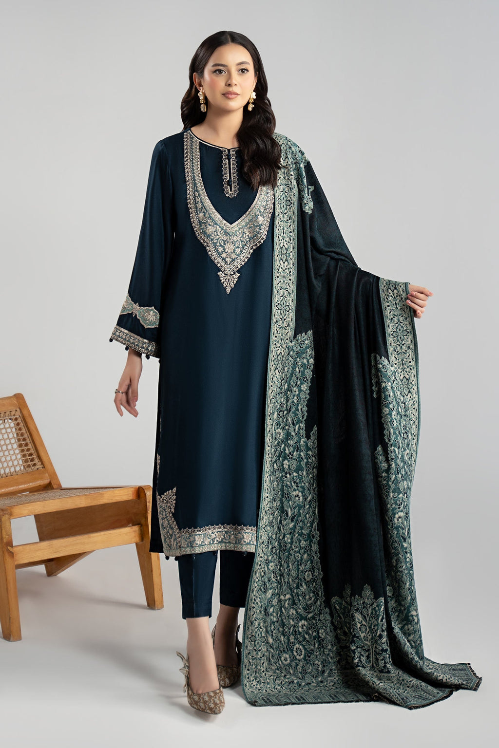 Maria B | Eid Collection 26 | 3 Piece Embroidered Marina Twill  Suit