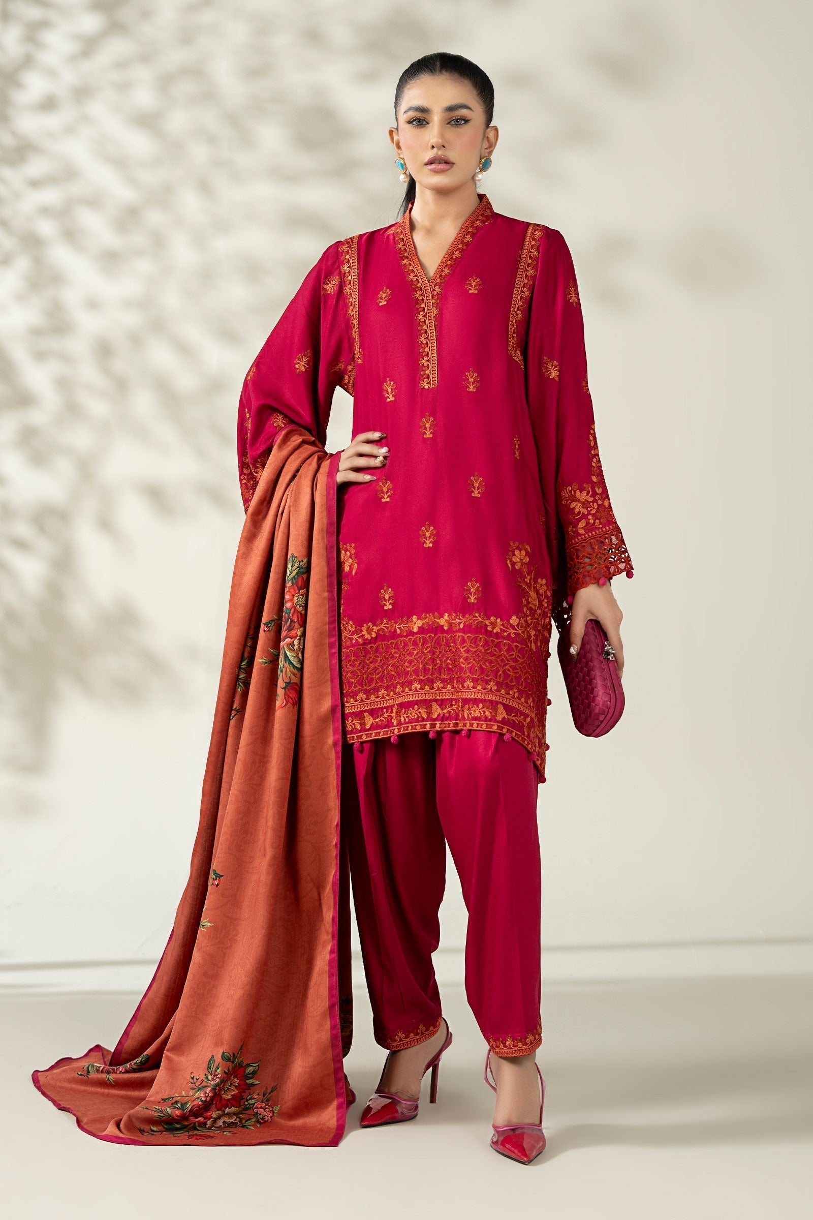 Maria B | Luxury Winter Pret 25 | DW-W25-46-Hot Pink