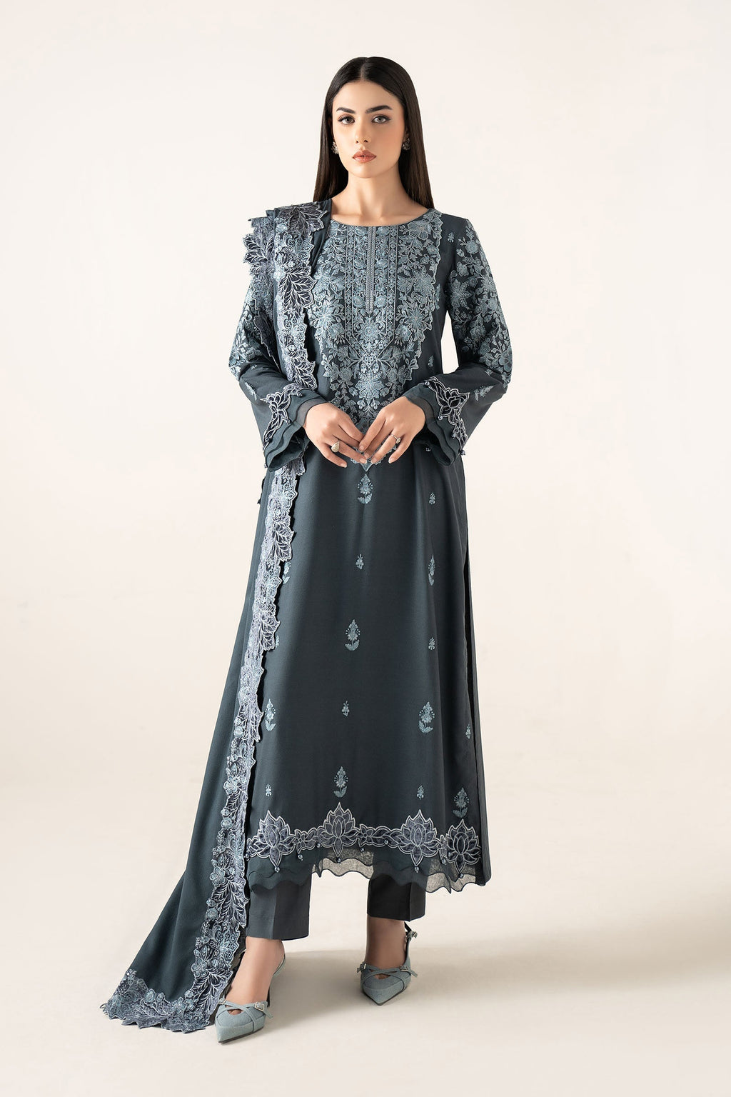 Maria B | Eid Collection 26 | 3 Piece Embroidered Karandi Suit