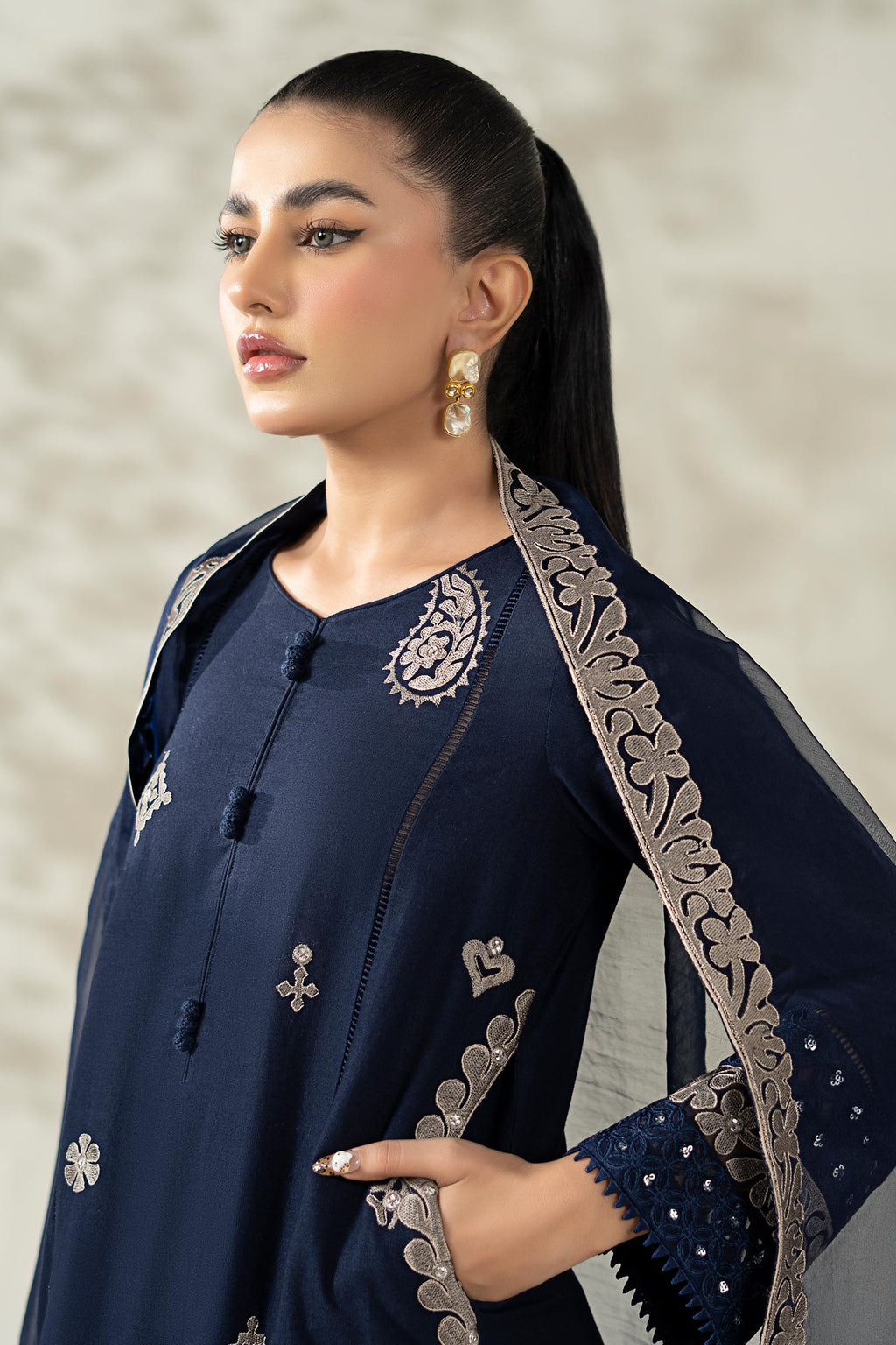 Maria B | Luxury Winter Pret 25 | DW-W25-54-Blue
