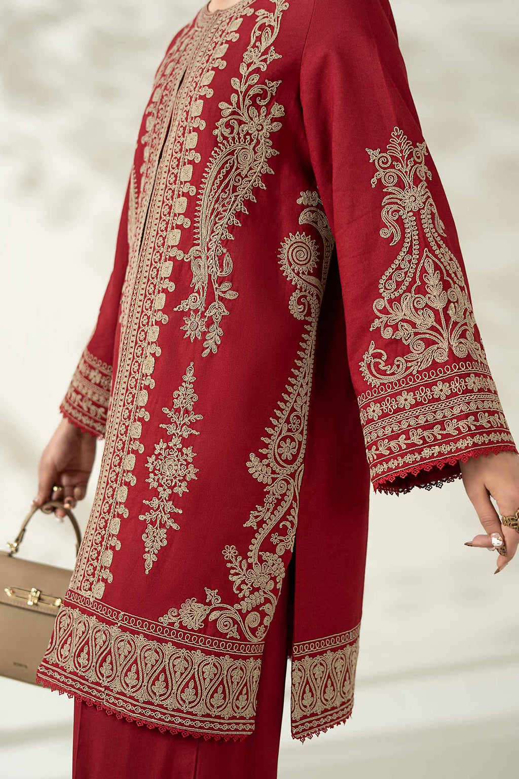 Maria B | Luxury Winter Pret 25 | DW-W25-58-Maroon