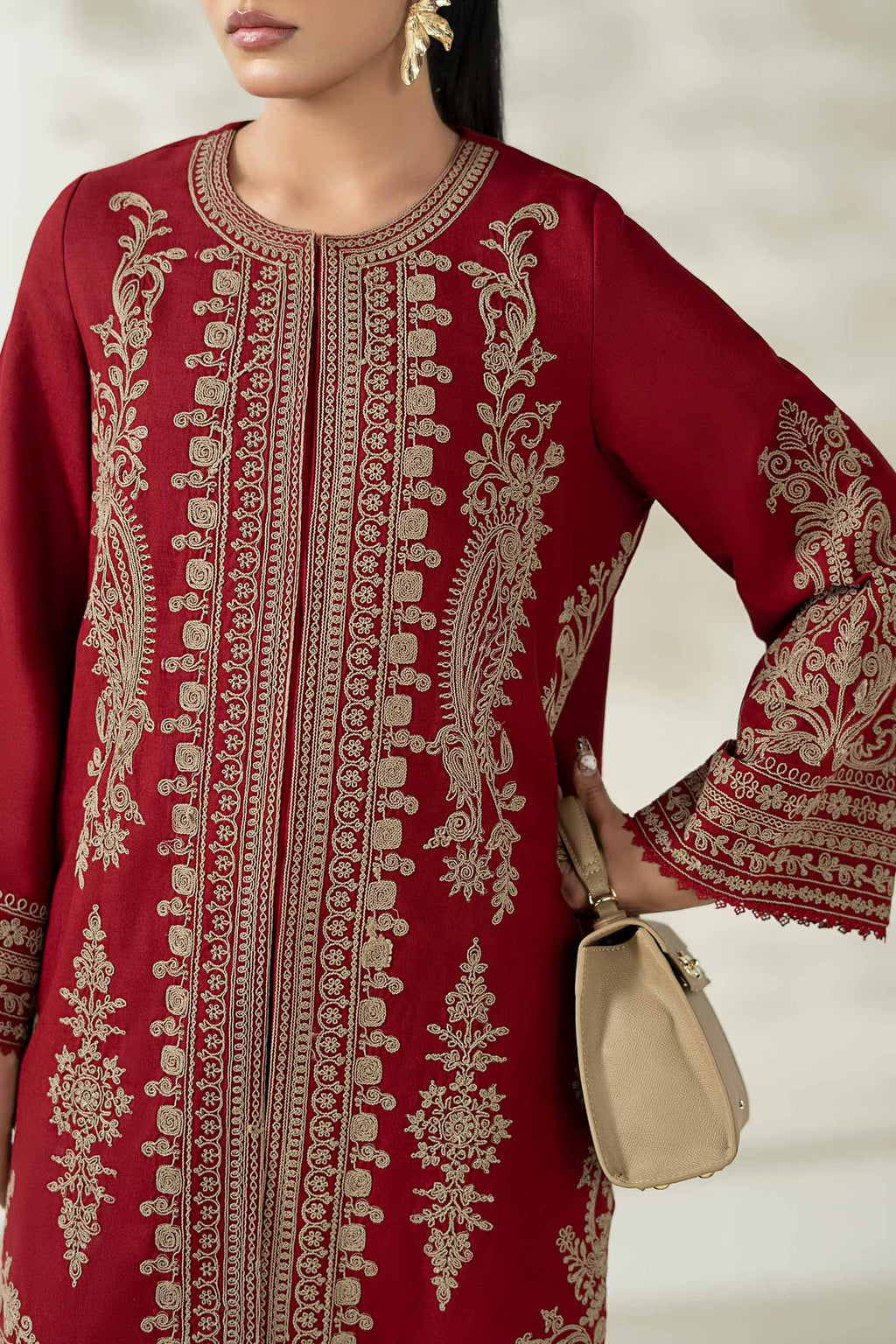 Maria B | Luxury Winter Pret 25 | DW-W25-58-Maroon