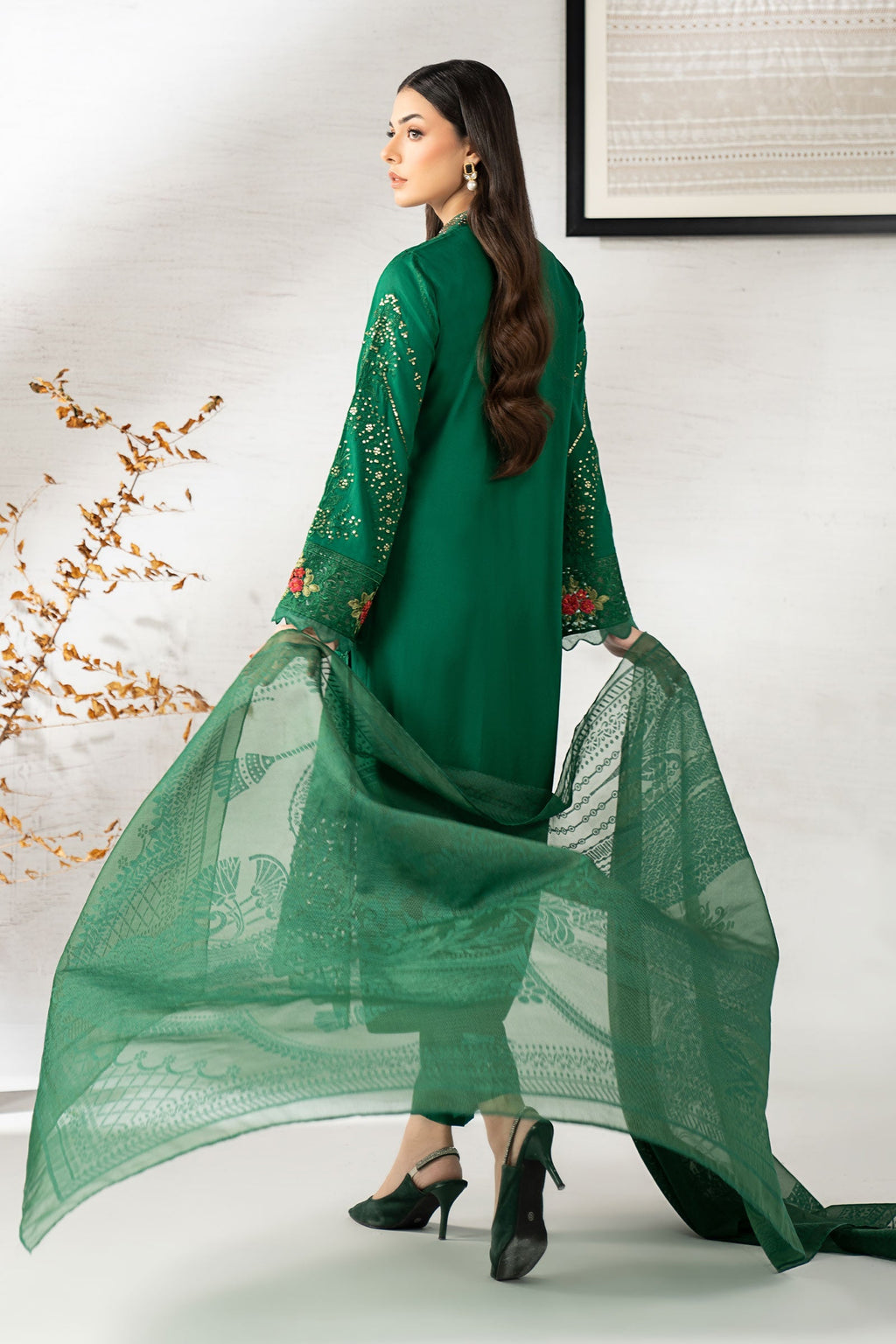 Maria B | Eid Collection 26 | 3 Piece Embroidered Linen Suit