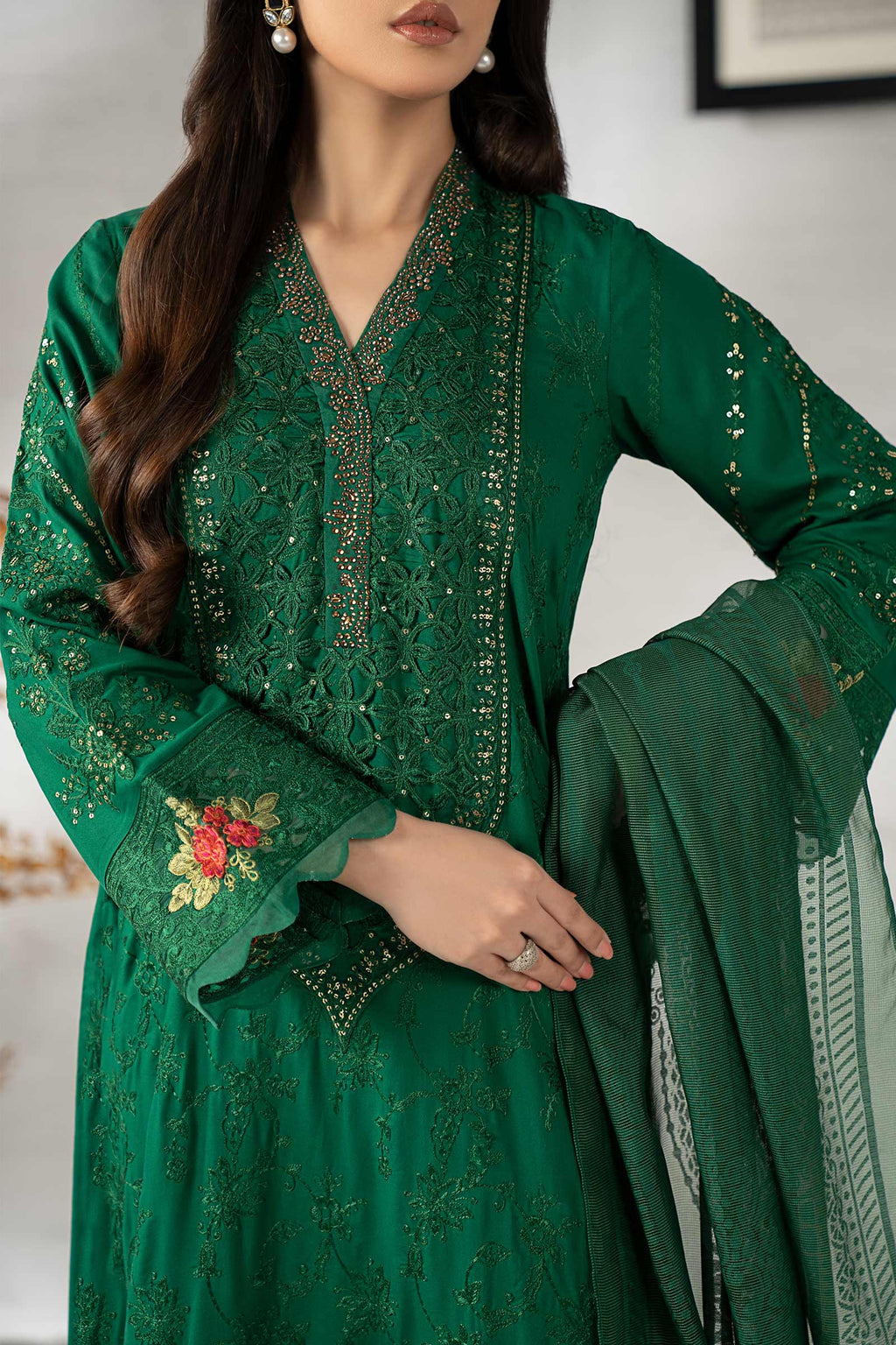 Maria B | Eid Collection 26 | 3 Piece Embroidered Linen Suit