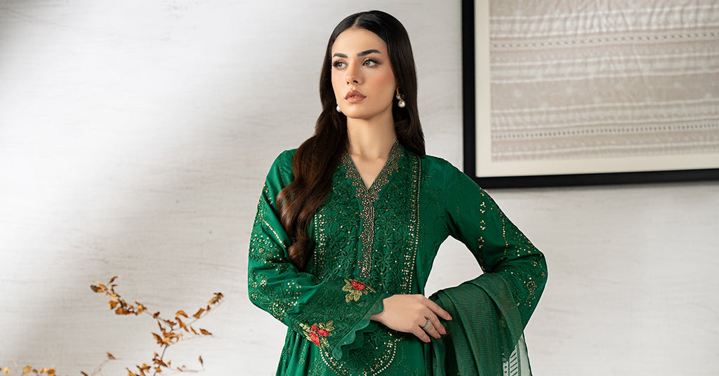 Maria B | Eid Collection 26 | 3 Piece Embroidered Linen Suit