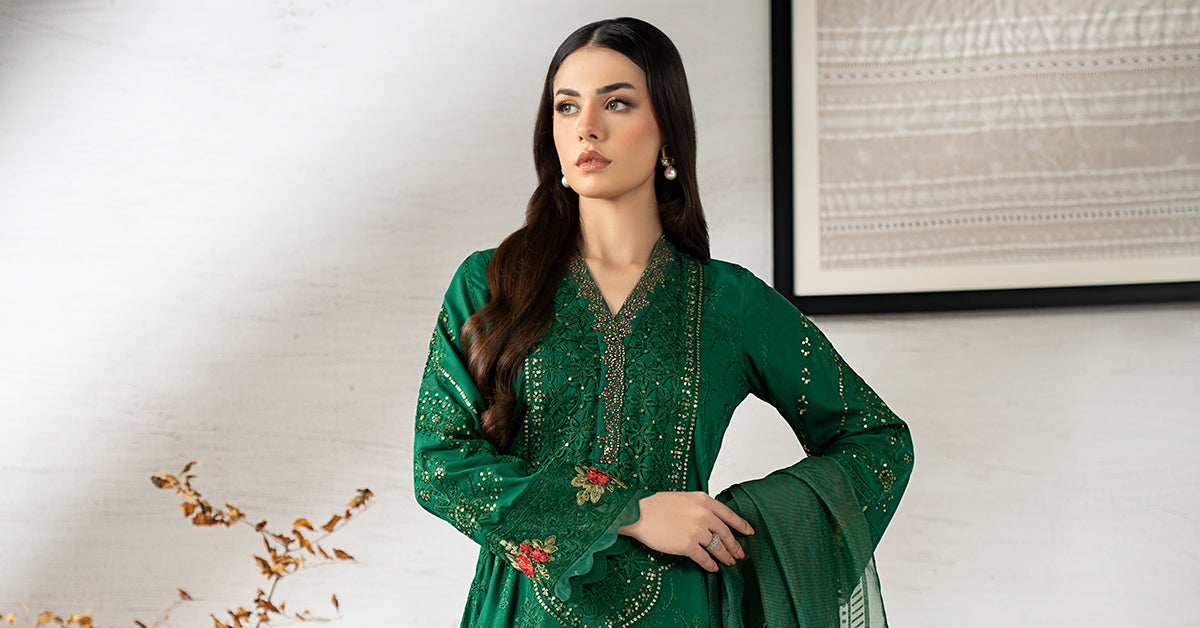 Maria B | Eid Collection 26 | 3 Piece Embroidered Linen Suit