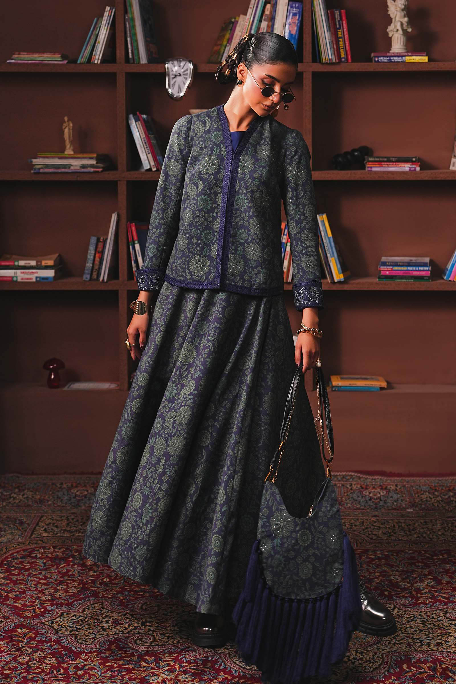 Maria B | Eid Collection 26 | Embroidered Pk Raw Silk Skirt Set