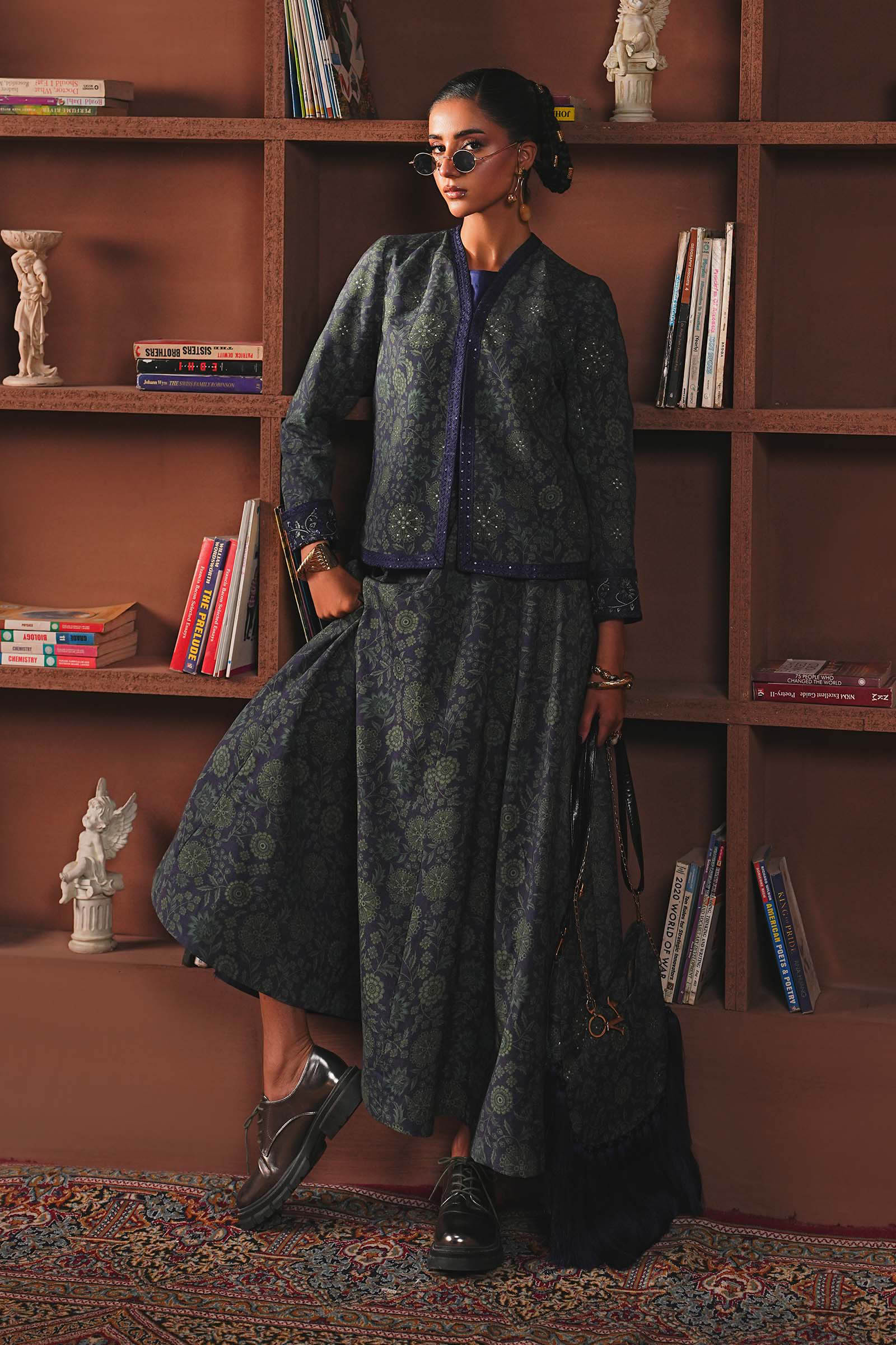 Maria B | Eid Collection 26 | Embroidered Pk Raw Silk Skirt Set
