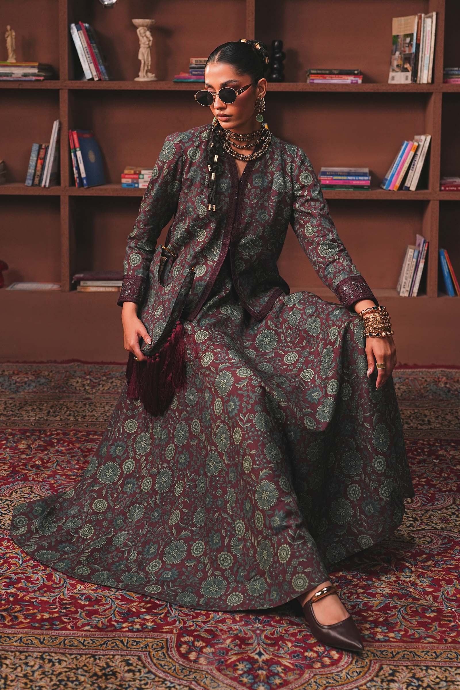 Maria B | Eid Collection 26 | Embroidered Pk Raw Silk Skirt Set
