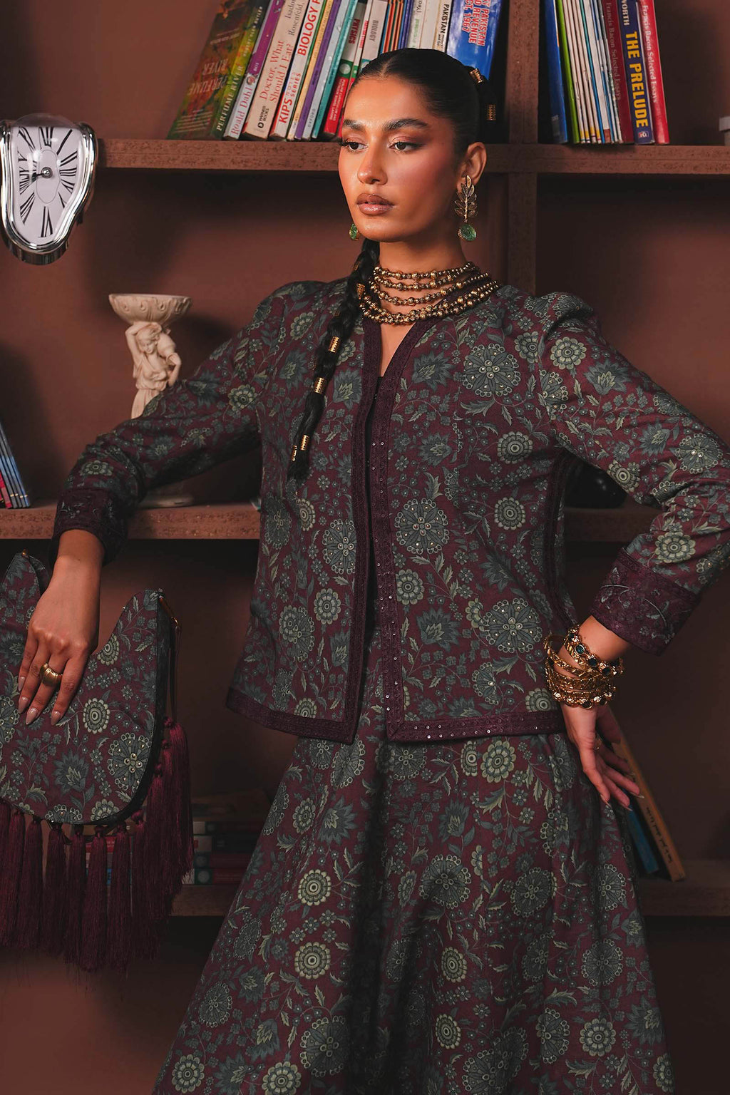 Maria B | Eid Collection 26 | Embroidered Pk Raw Silk Skirt Set