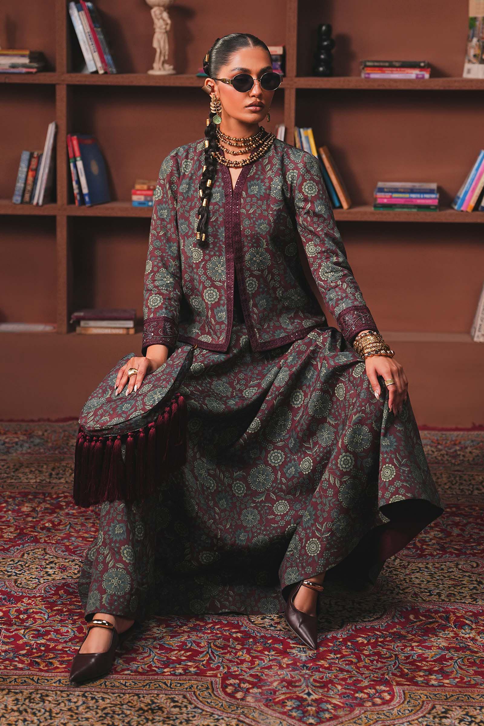 Maria B | Eid Collection 26 | Embroidered Pk Raw Silk Skirt Set
