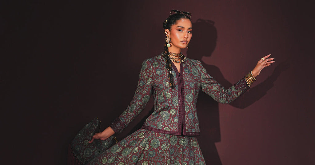 Maria B | Eid Collection 26 | Embroidered Pk Raw Silk Skirt Set