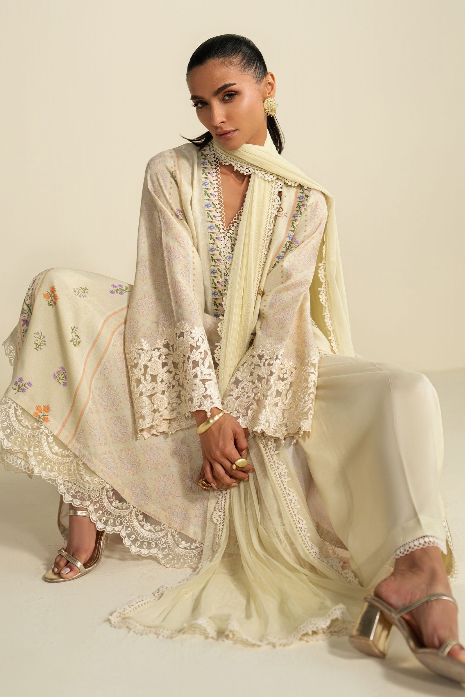 Maria B | Eid Collection 26 | 3 Piece Embroidered Raw Silk Suit