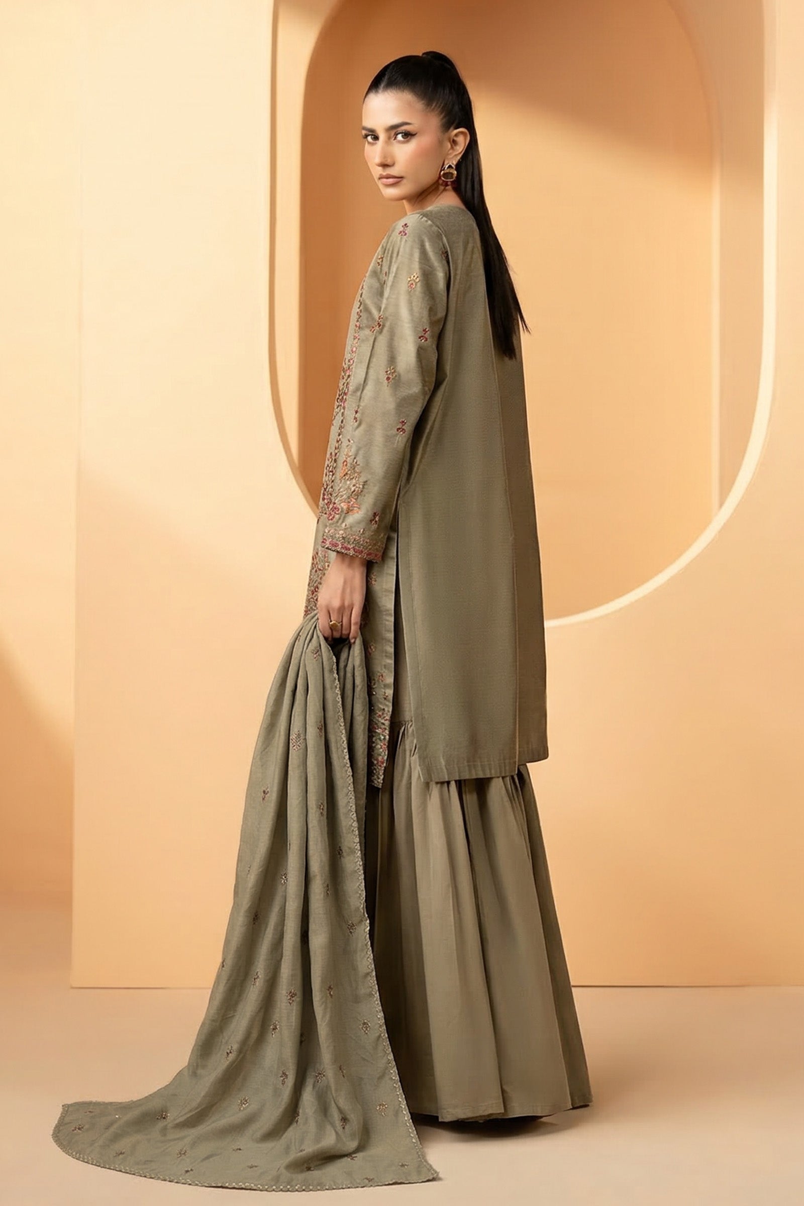 Maria B | Eid Collection 26 | 3 Piece Embroidered Double Warp Silk Suit