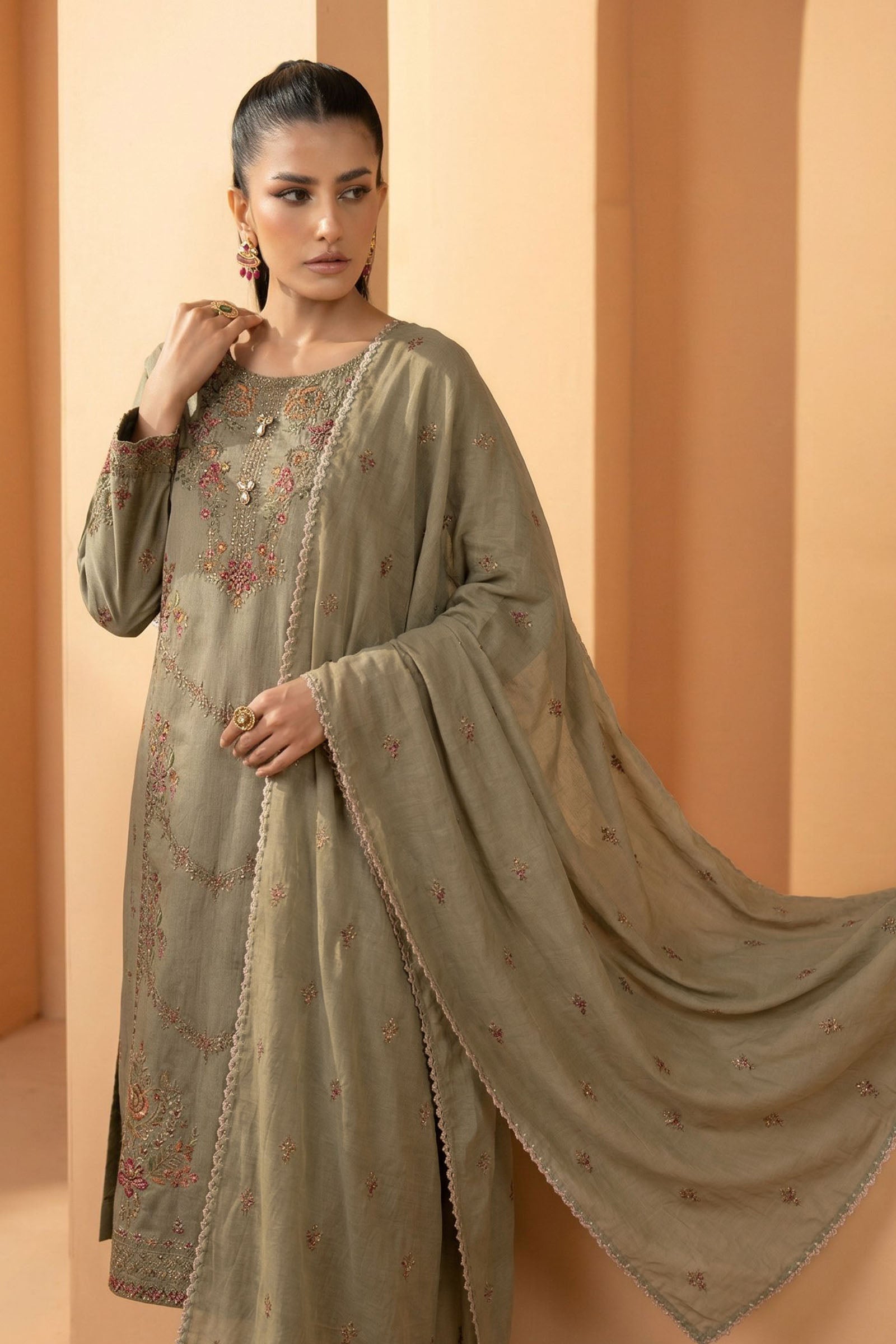 Maria B | Eid Collection 26 | 3 Piece Embroidered Double Warp Silk Suit