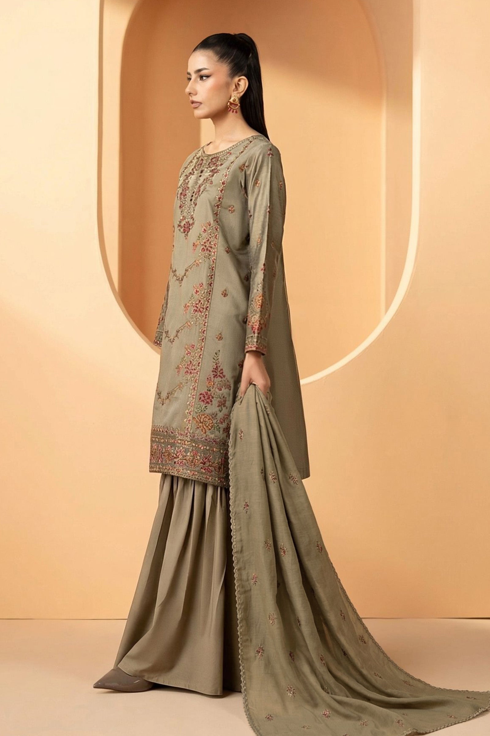 Maria B | Eid Collection 26 | 3 Piece Embroidered Double Warp Silk Suit