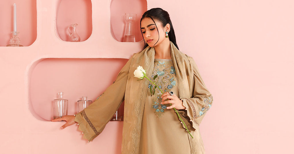 Maria B | Luxury Winter Pret 25 | DW-PF25-03-Coffee