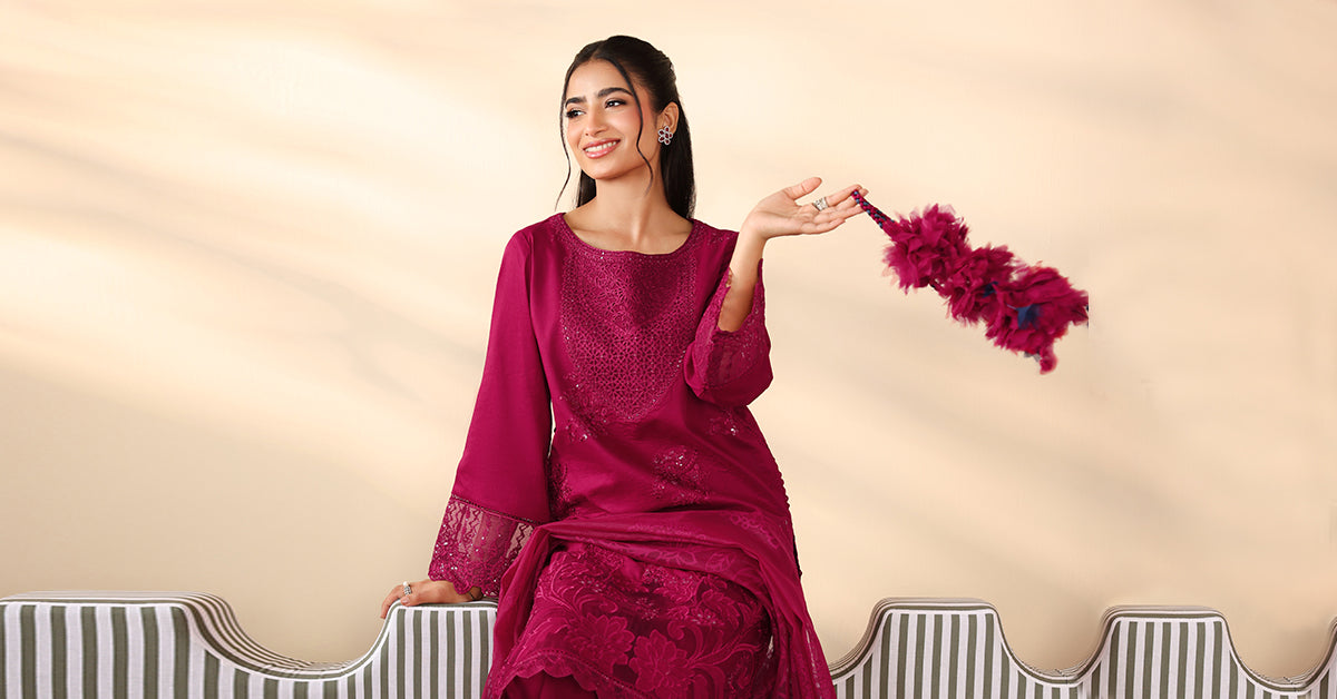 Maria B | Luxury Winter Pret 25 | DW-PF25-07-Maroon