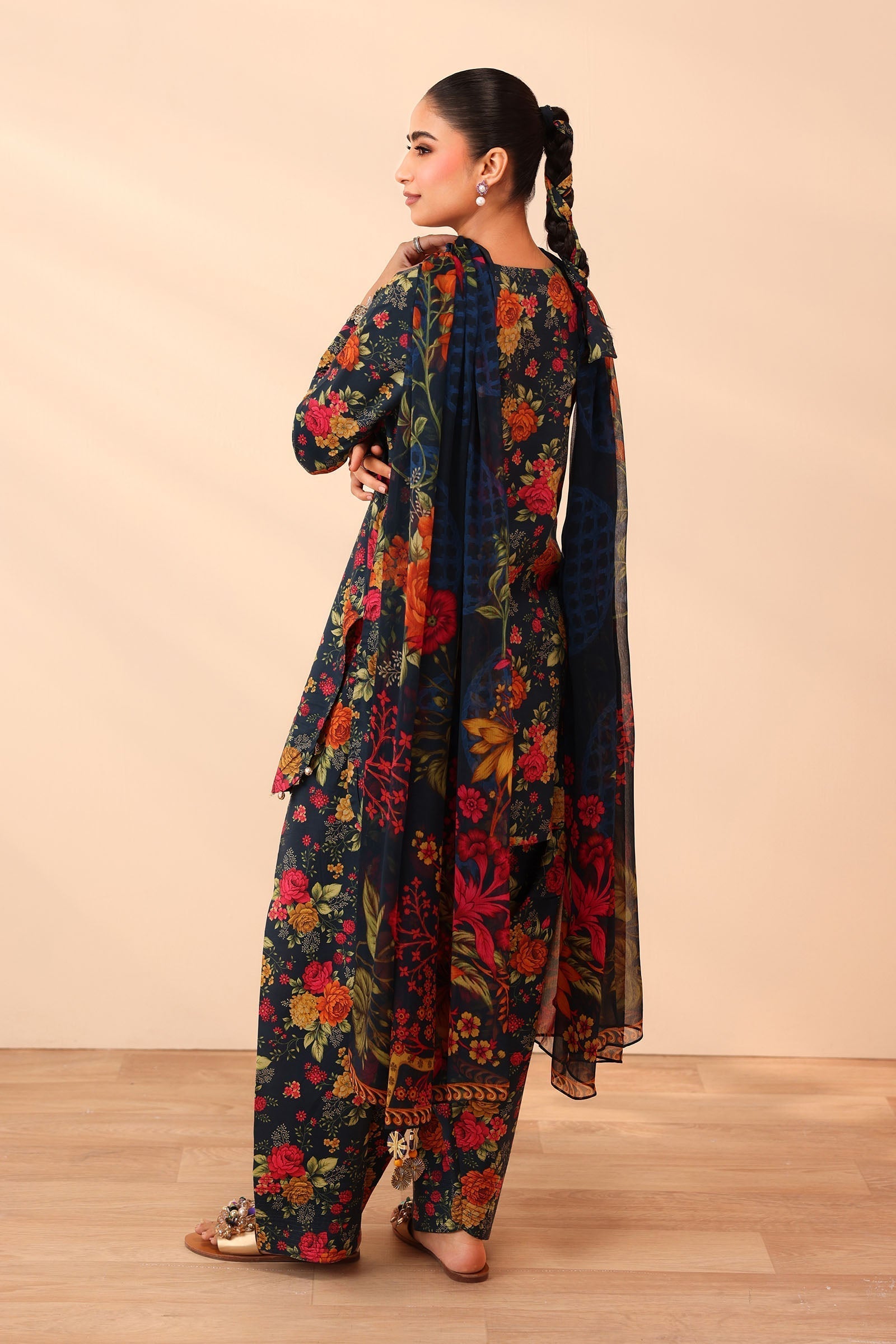 Maria B | Pre Fall Dresses | 3 Piece Embroidered Lawn Suit Deep Teal Green