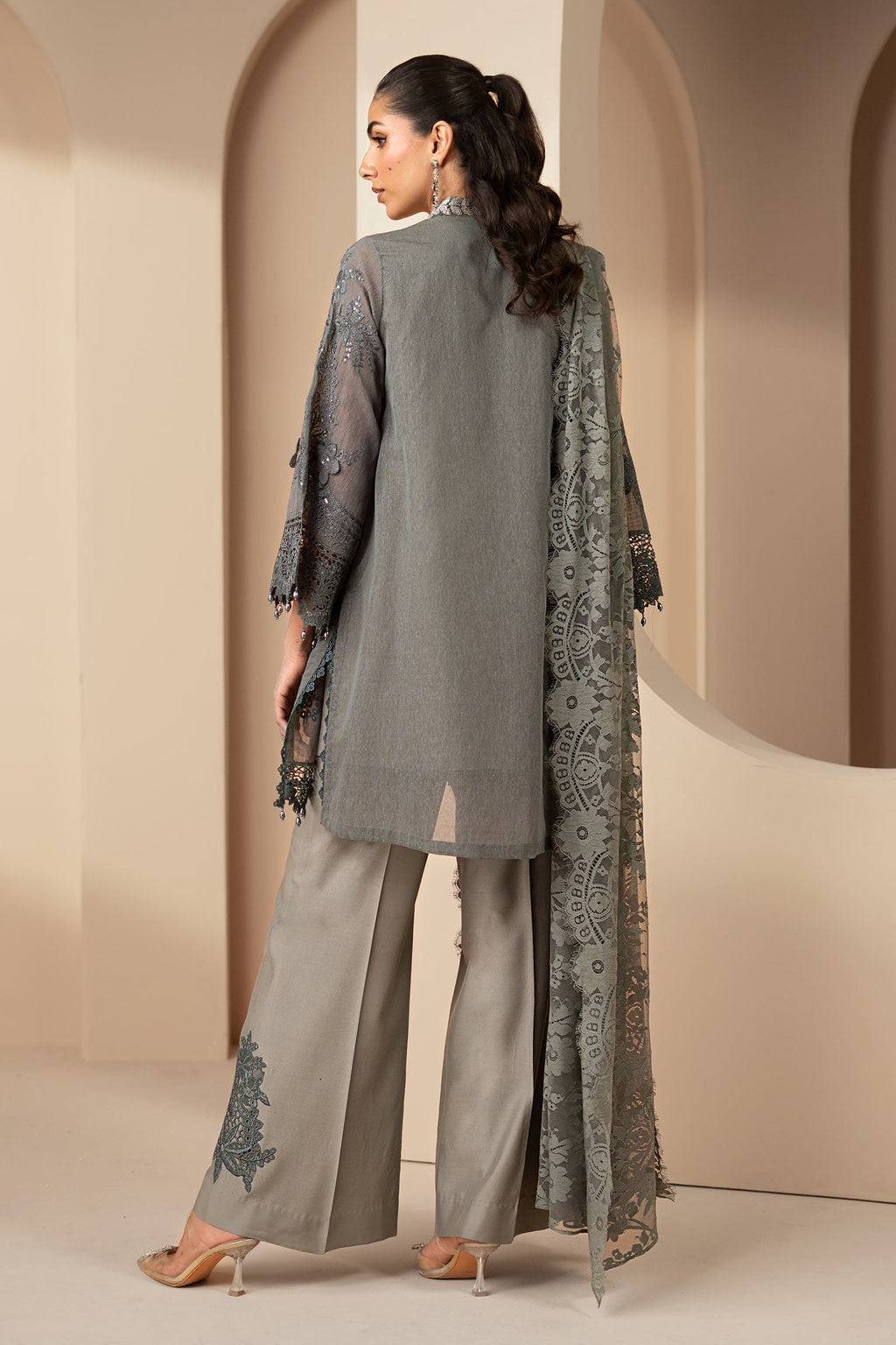 Maria B | Eid Collection 26 | 3 Piece Embroidered Lawn Karandi Suit