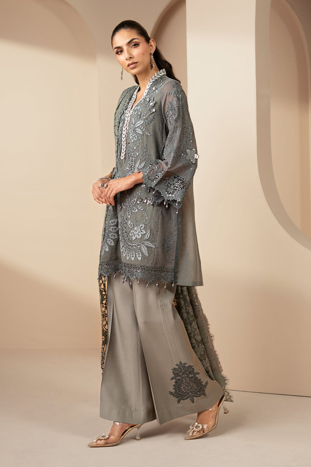 Maria B | Eid Collection 26 | 3 Piece Embroidered Lawn Karandi Suit