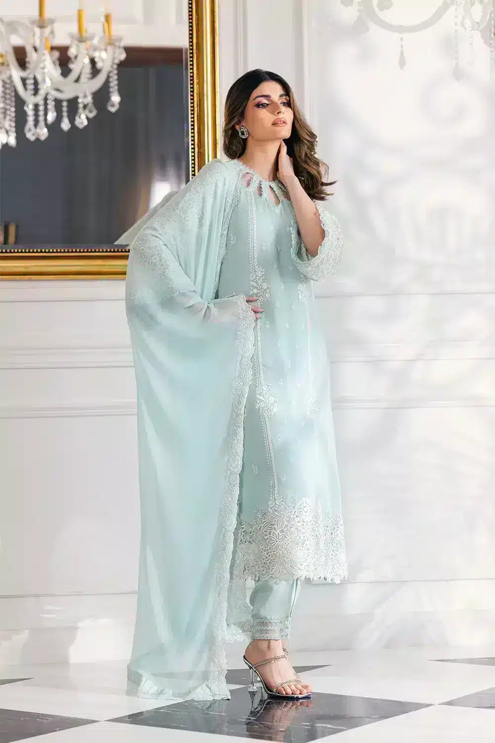Azure | Embroidered Ensembles 23 | Daisy Charm - Riwayat-e-Khas