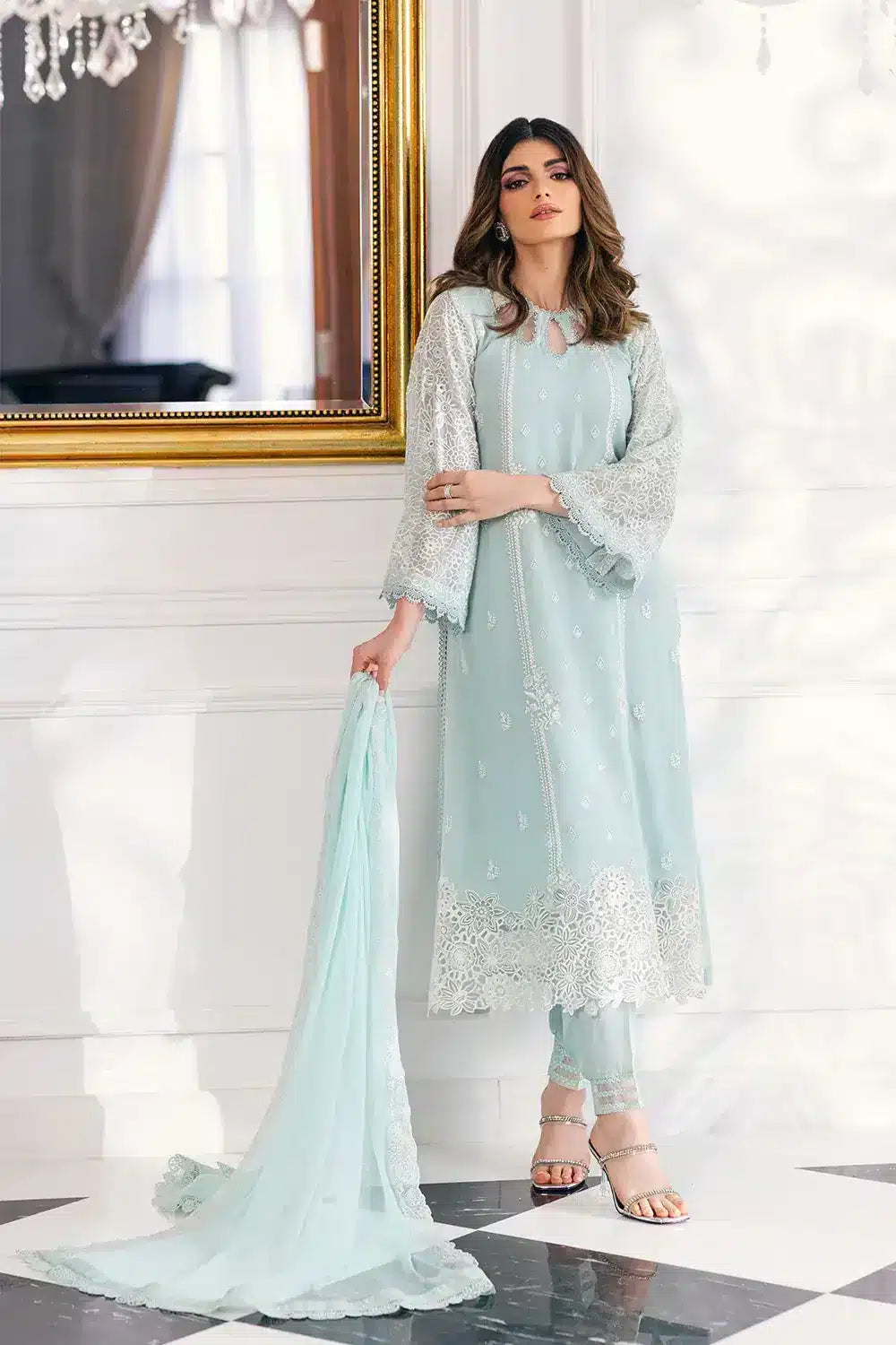 Azure | Embroidered Ensembles 23 | Daisy Charm - Riwayat-e-Khas