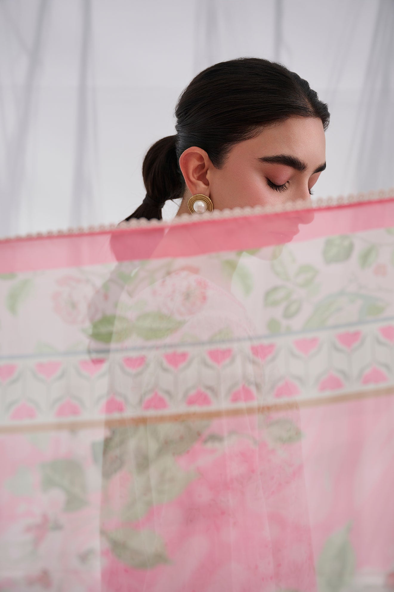 Dhanak | Casual Pret | PINK COTTON JACQUARD 2PCS EMBROIDERED KURTA WITH TROUSER