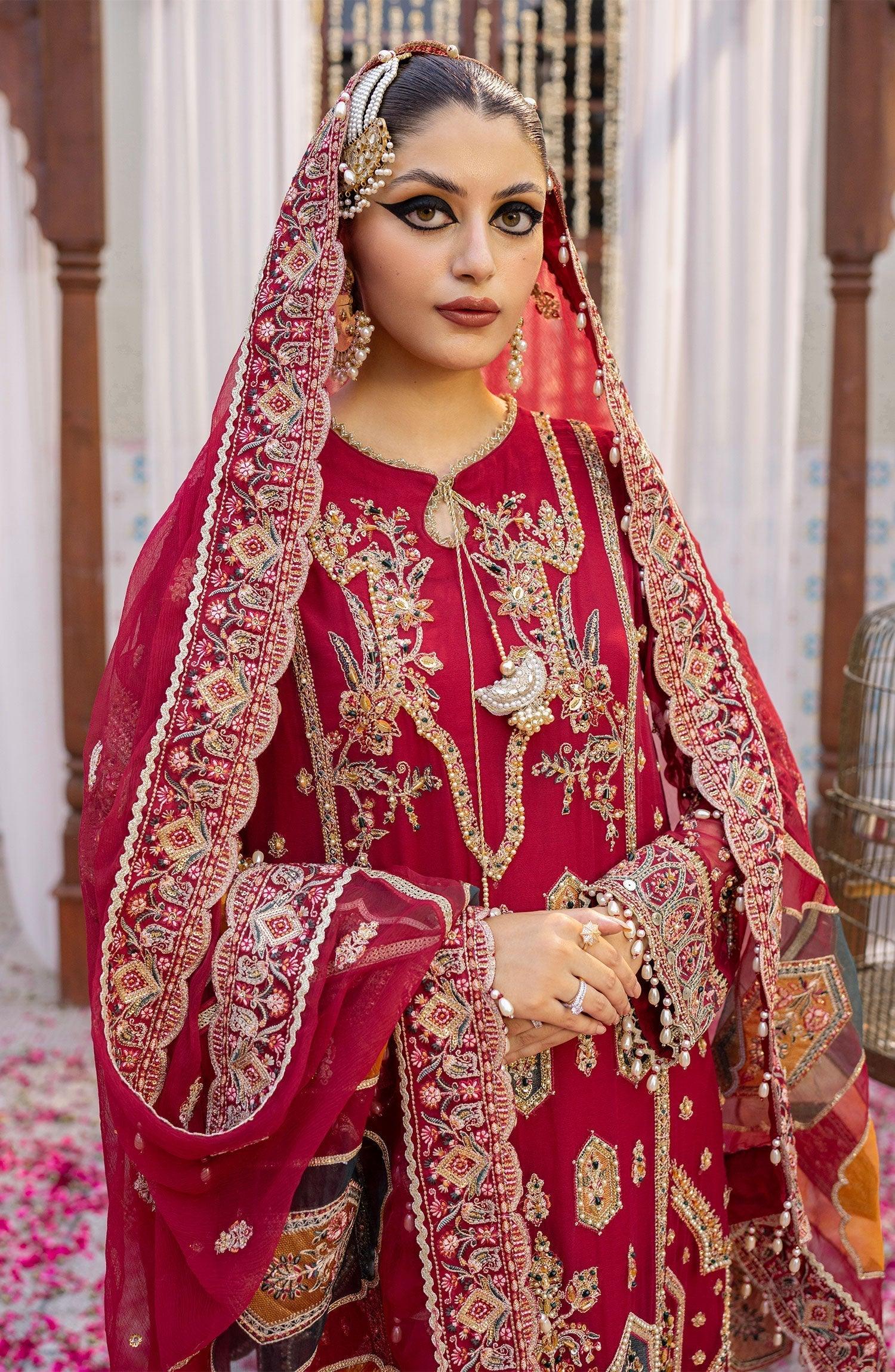 Zarin by Eleshia Embroidered Bamber 3Pc Suit D-08 Narina - House Of Anaya