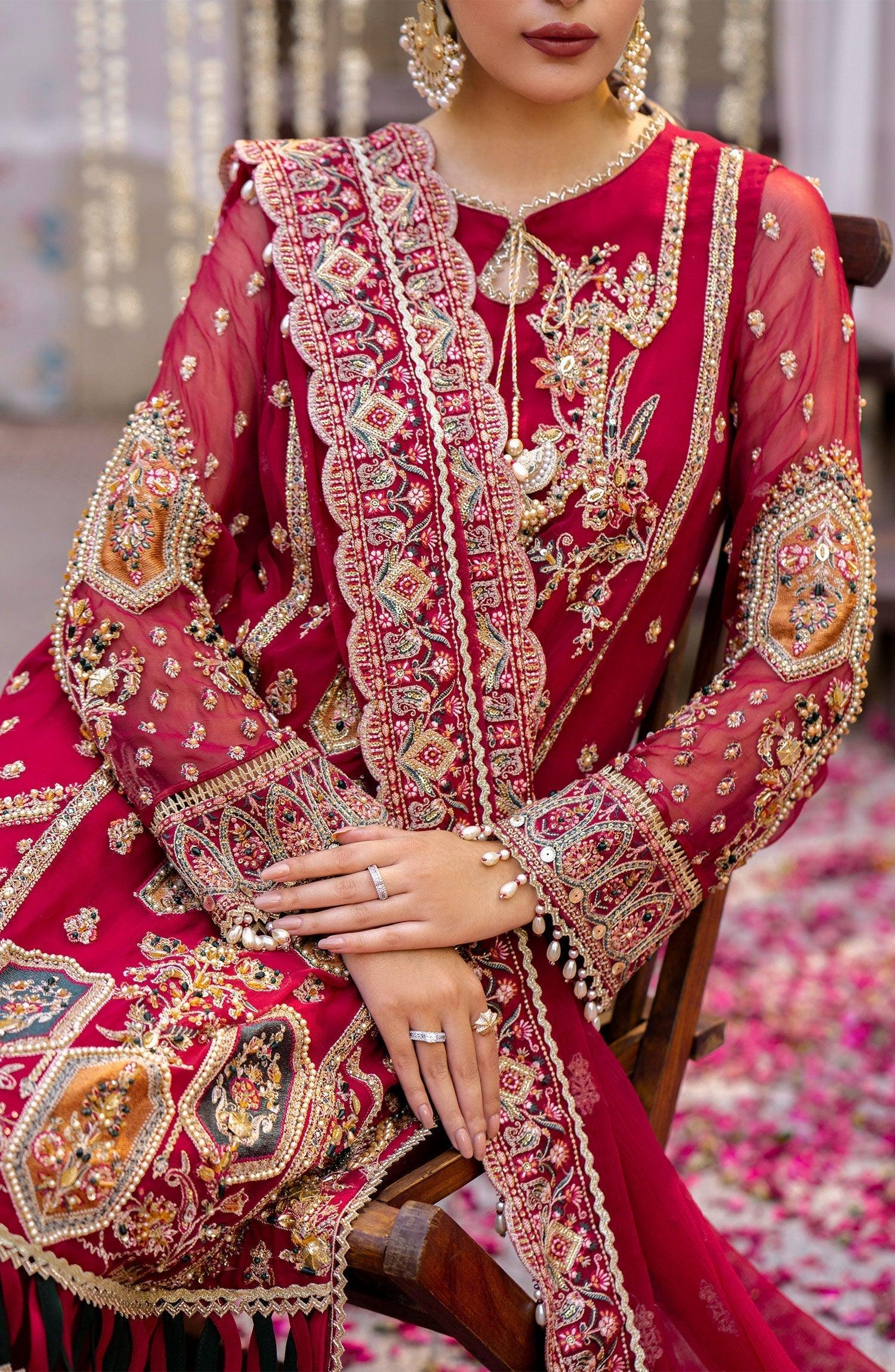 Zarin by Eleshia Embroidered Bamber 3Pc Suit D-08 Narina - House Of Anaya
