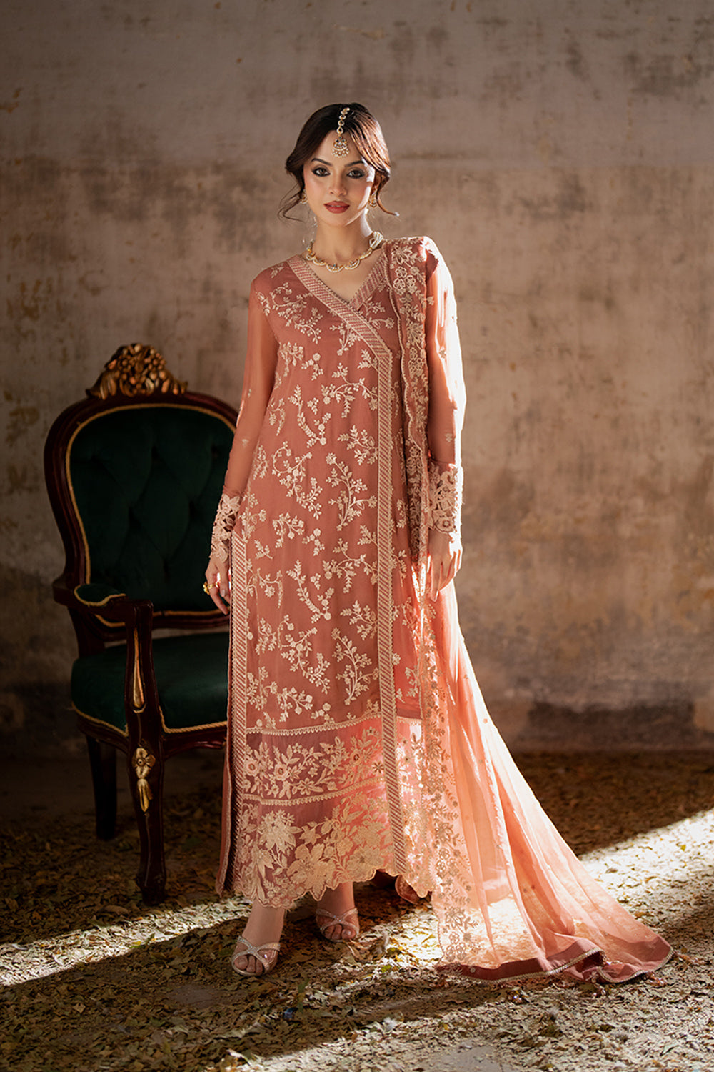 Azure | Ensembles Embroidered Formals | Dusky Bloom - Riwayat-e-Khas