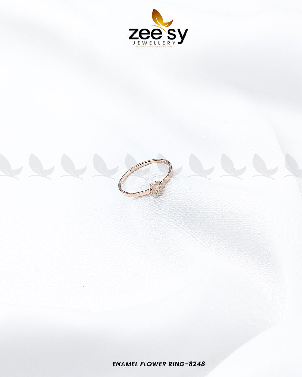 Enamel Flower Ring-8248 - Libasekhas