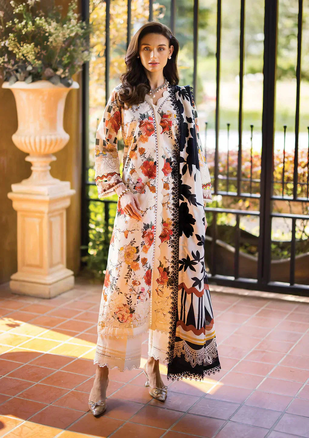 Elaf Premium | Print Chikankari 24 | ECT-02A MELROSE - House Of Anaya