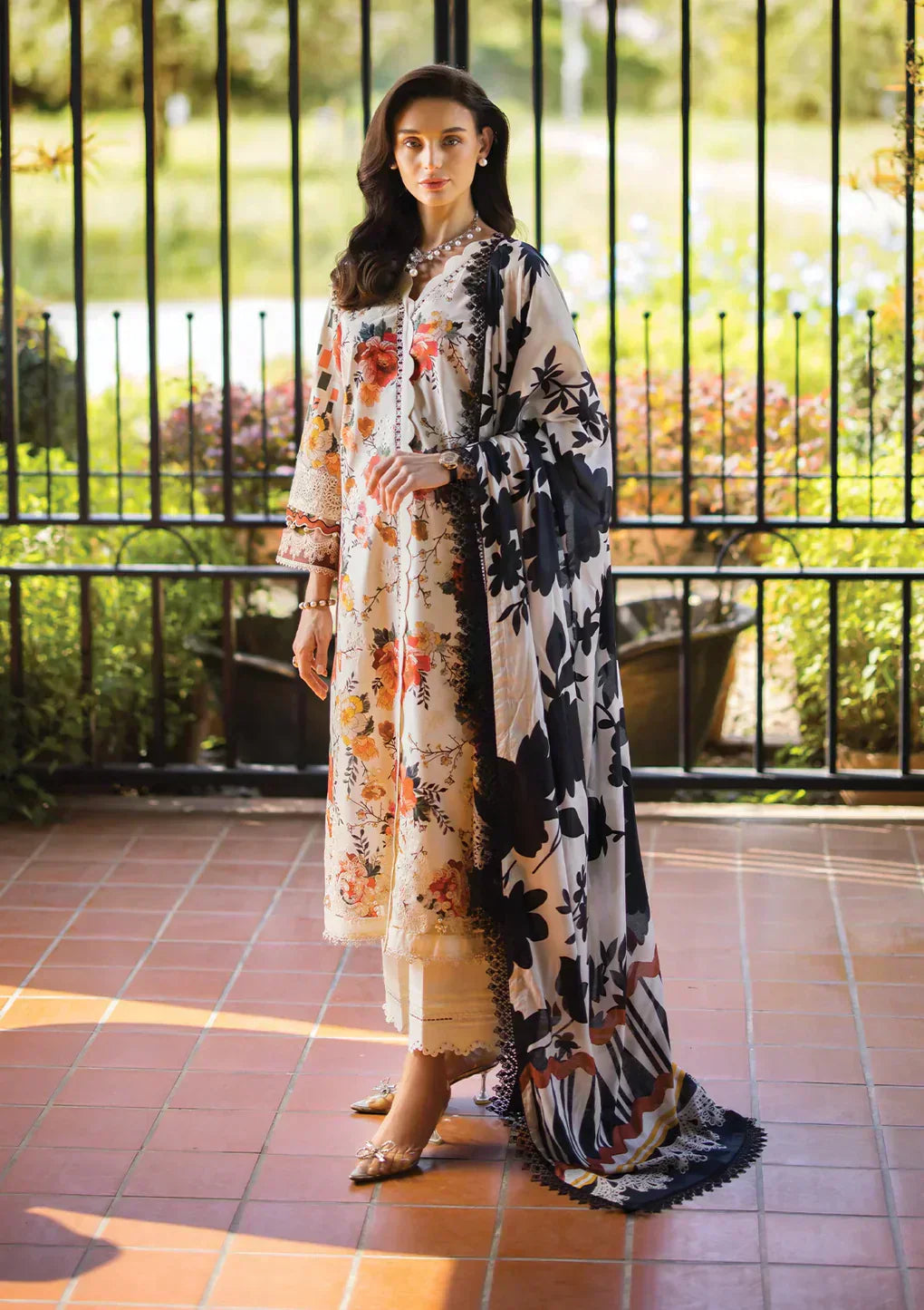 Elaf Premium | Print Chikankari 24 | ECT-02A MELROSE - House Of Anaya