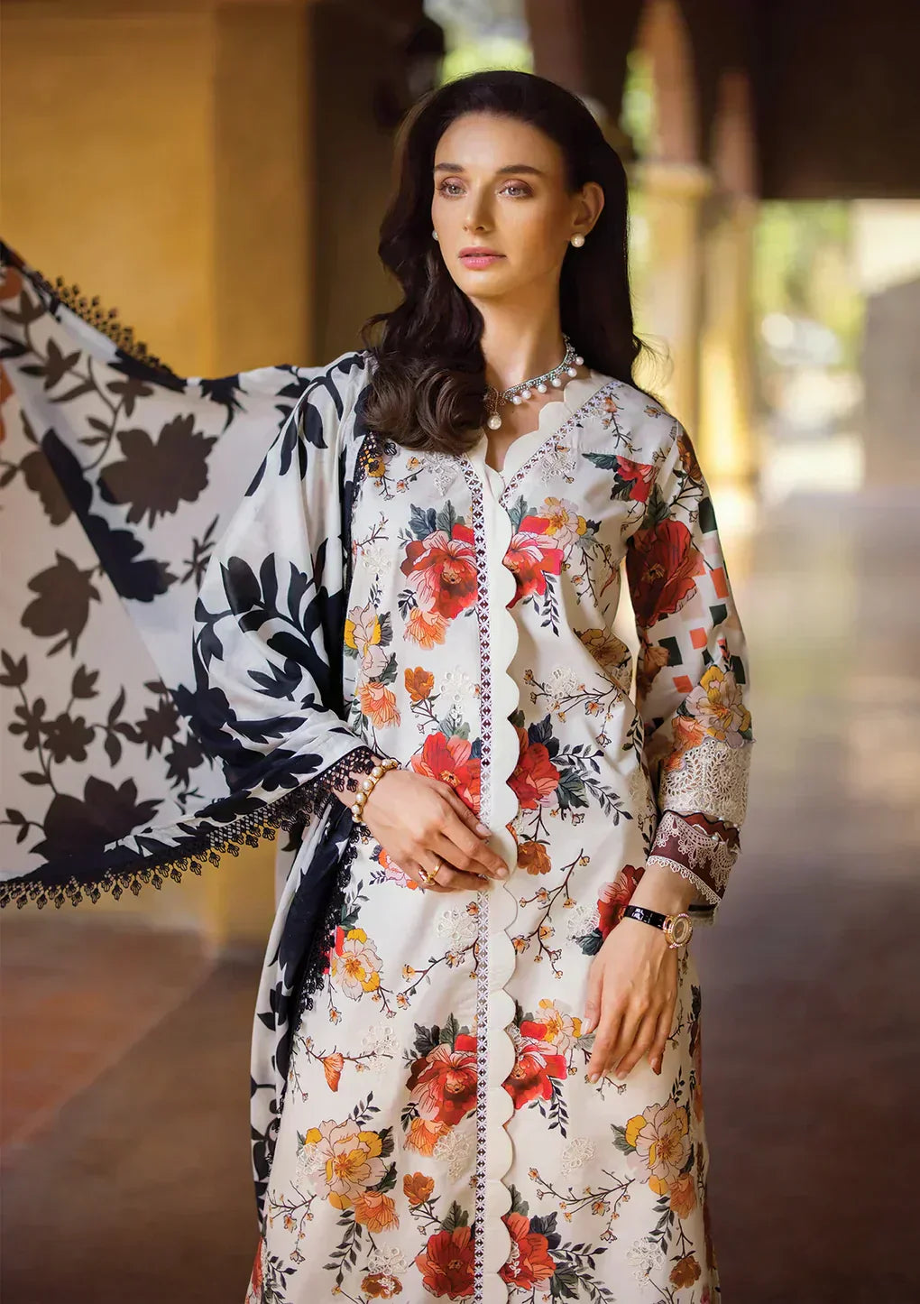 Elaf Premium | Print Chikankari 24 | ECT-02A MELROSE - House Of Anaya