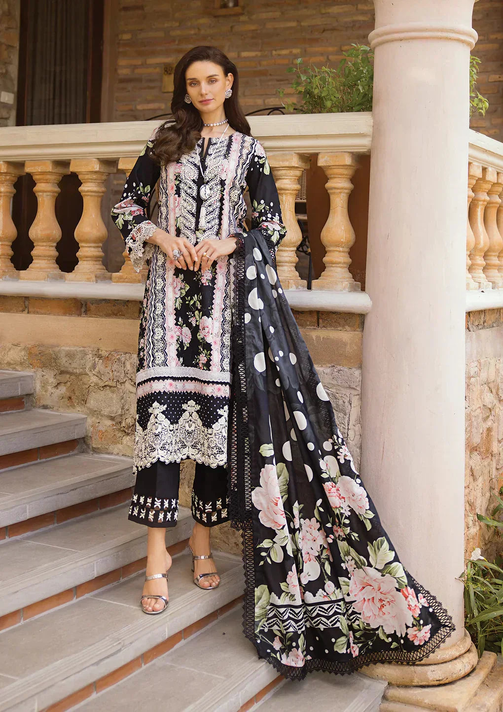 Elaf Premium | Print Chikankari 24 | ECT-05B WILD FLOWER - House Of Anaya
