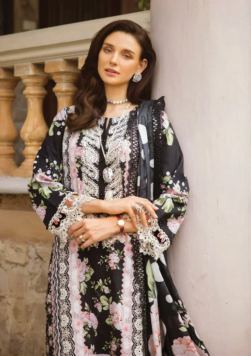 Elaf Premium | Print Chikankari 24 | ECT-05B WILD FLOWER - House Of Anaya