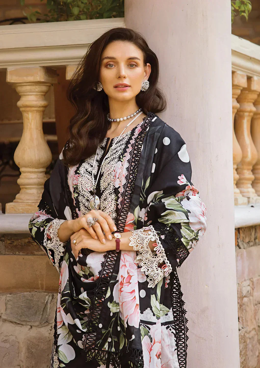 Elaf Premium | Print Chikankari 24 | ECT-05B WILD FLOWER - House Of Anaya
