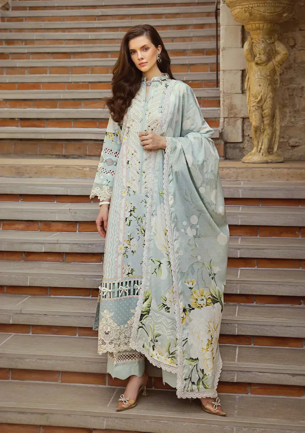 Elaf Premium | Print Chikankari 24 | ECT-05A WATERLILLY - House Of Anaya