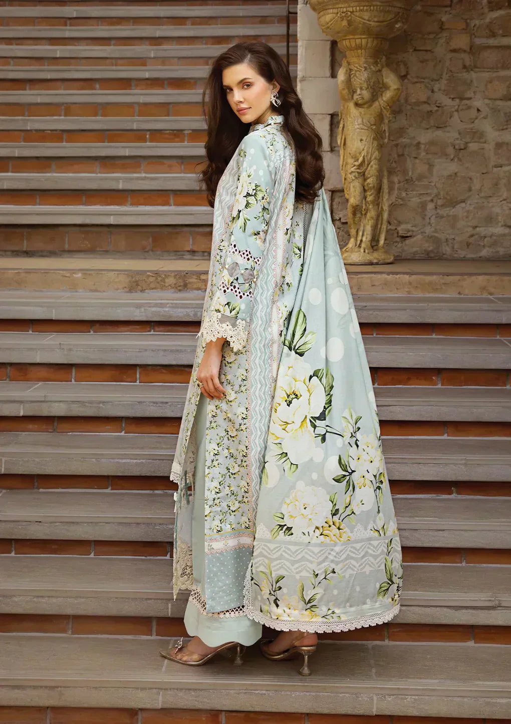 Elaf Premium | Print Chikankari 24 | ECT-05A WATERLILLY - House Of Anaya